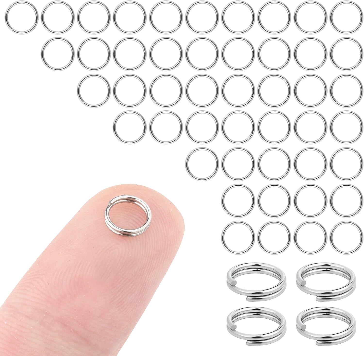 Open Jump Rings Double Loops Split Rings Connectors For Jewelry Making key chain