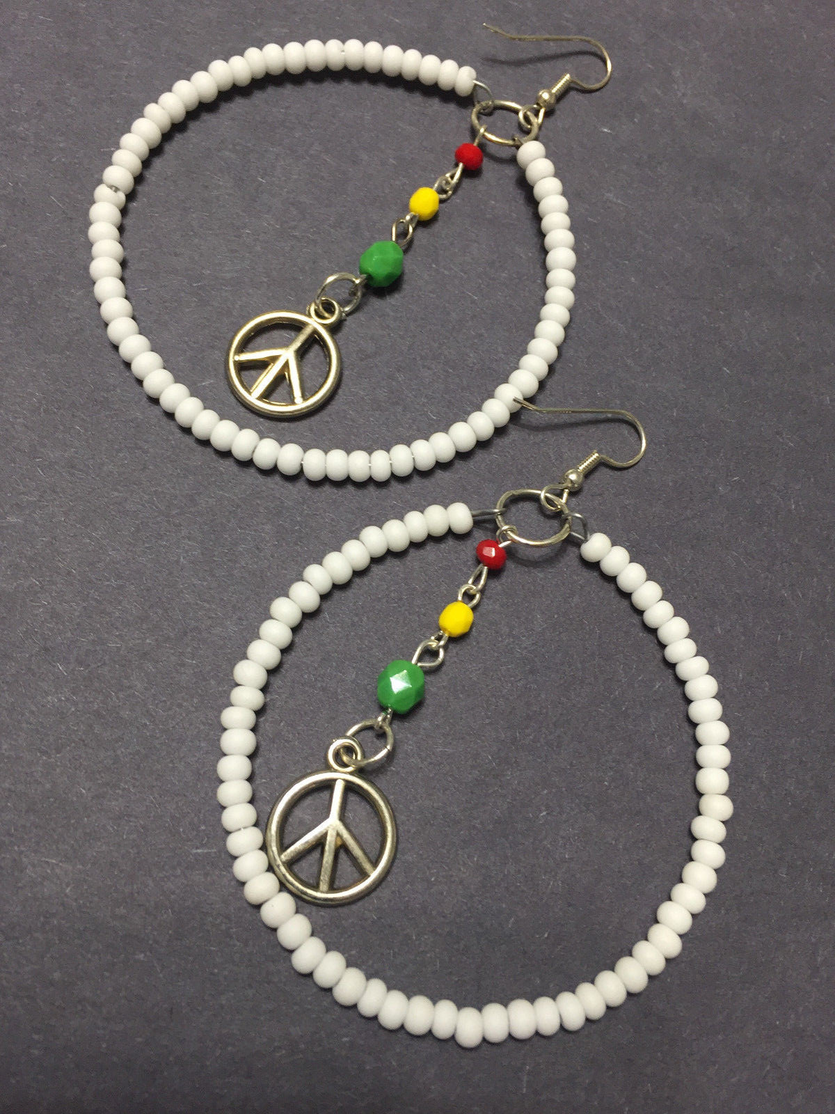 Irie Beads Reggae Rasta Red Yellow Green Black Earrings