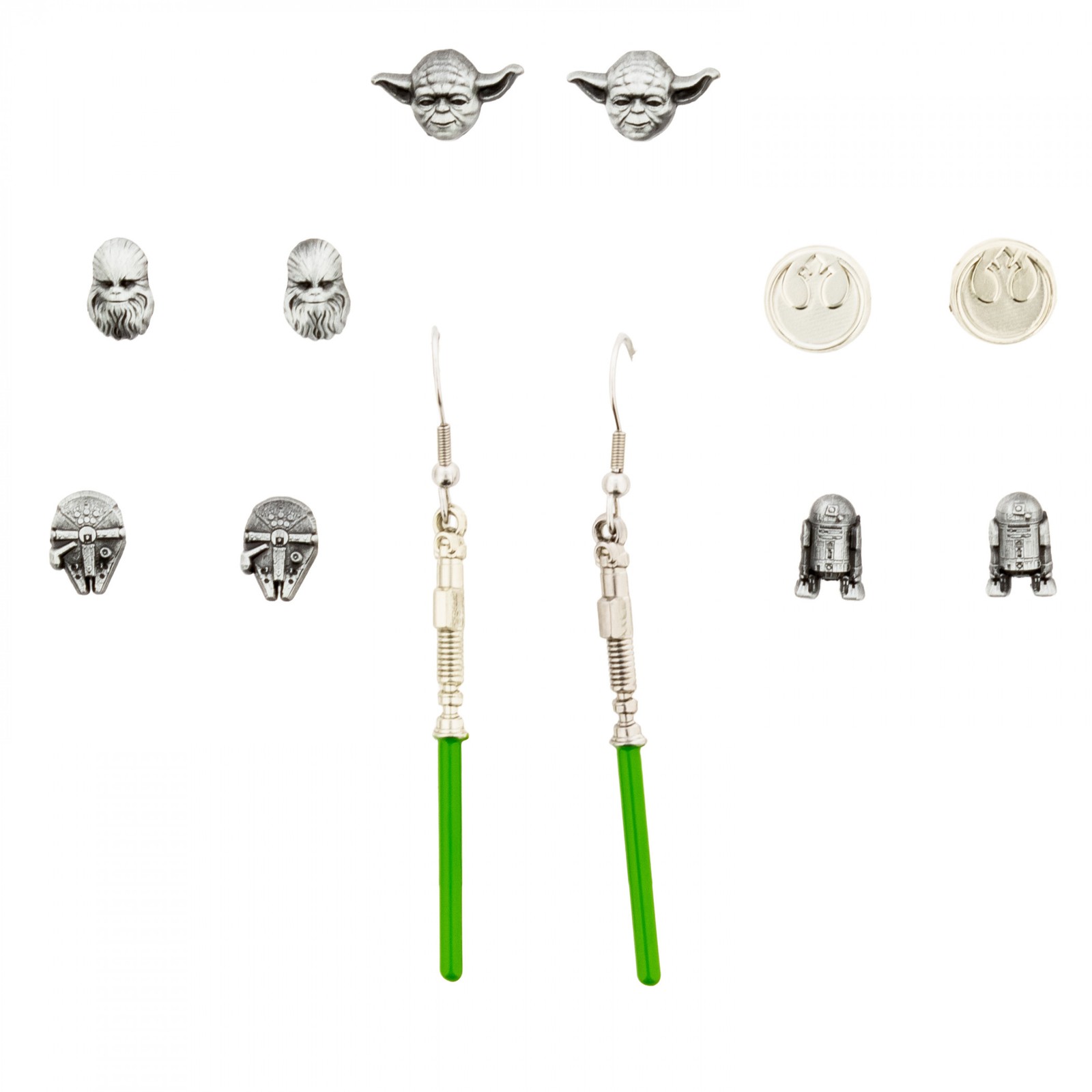 Star Wars Rebel Light Side 6-Pack Stud Earring Set Silver