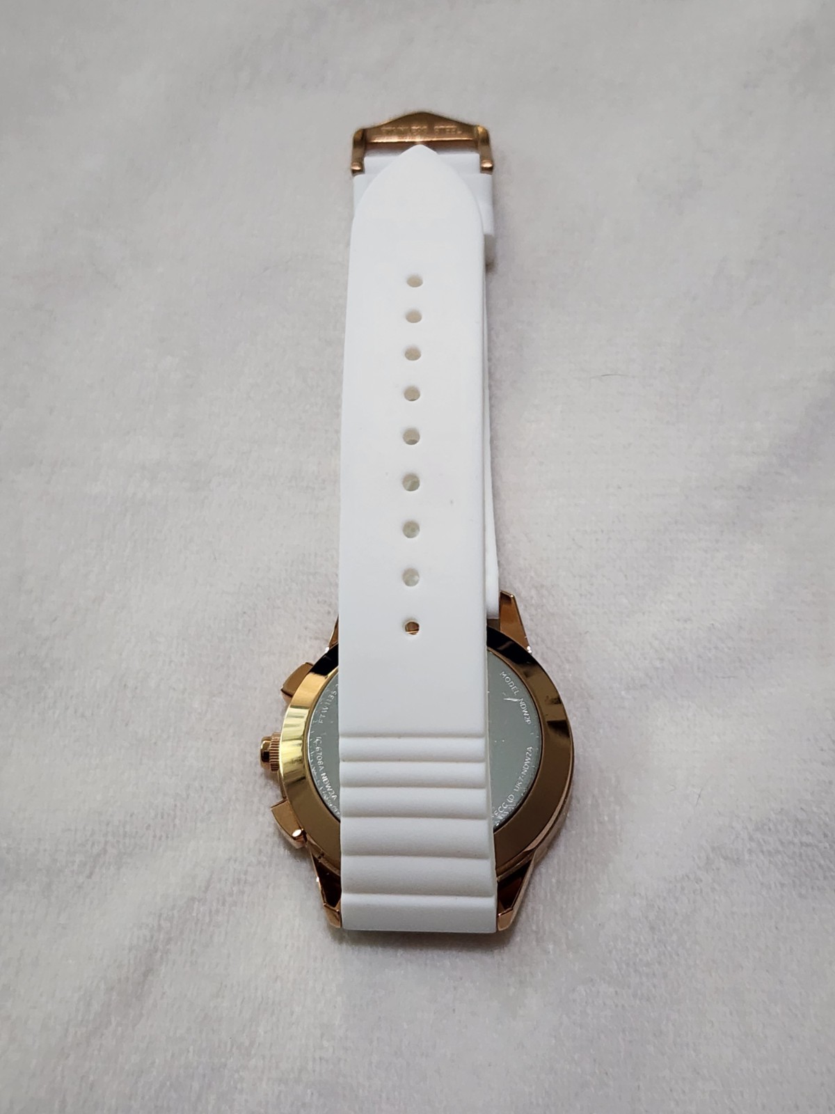 Fossil Q NDW2P Smart Watch 45mm White Dial Steel Case White Silicone Strap NICE