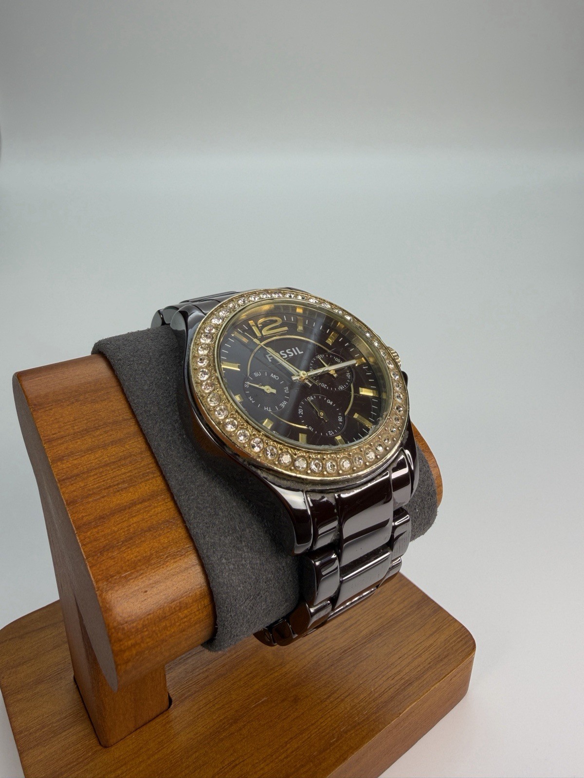 Fossil Riley Women’s Quartz Analog Multi-Dial Brown Ceramic Bracelet Watch