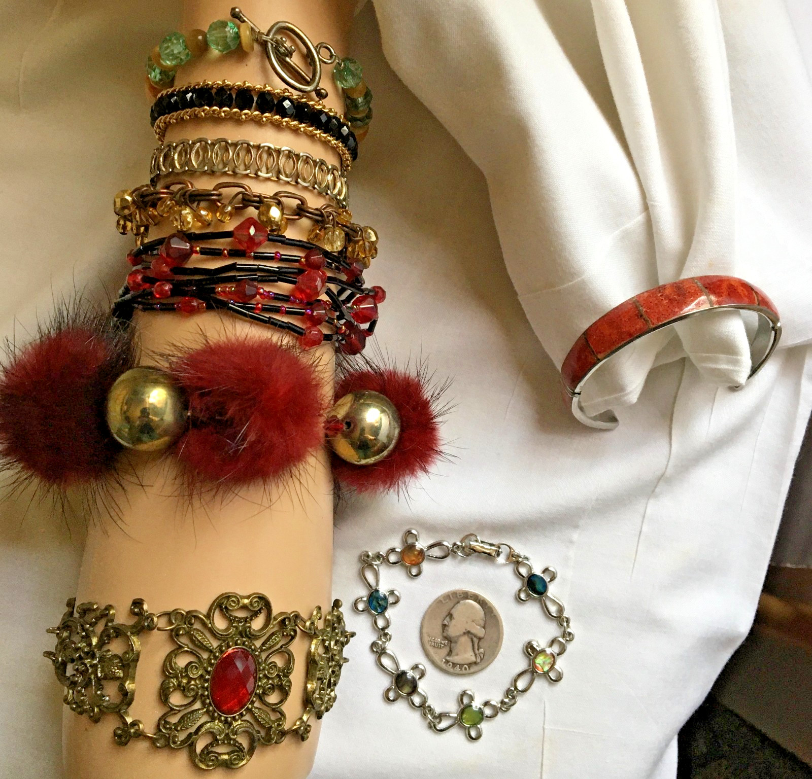 Mixed Lot – BRACELETS -Some Vintage – Varied Types & Styles – All Nice – MINK?