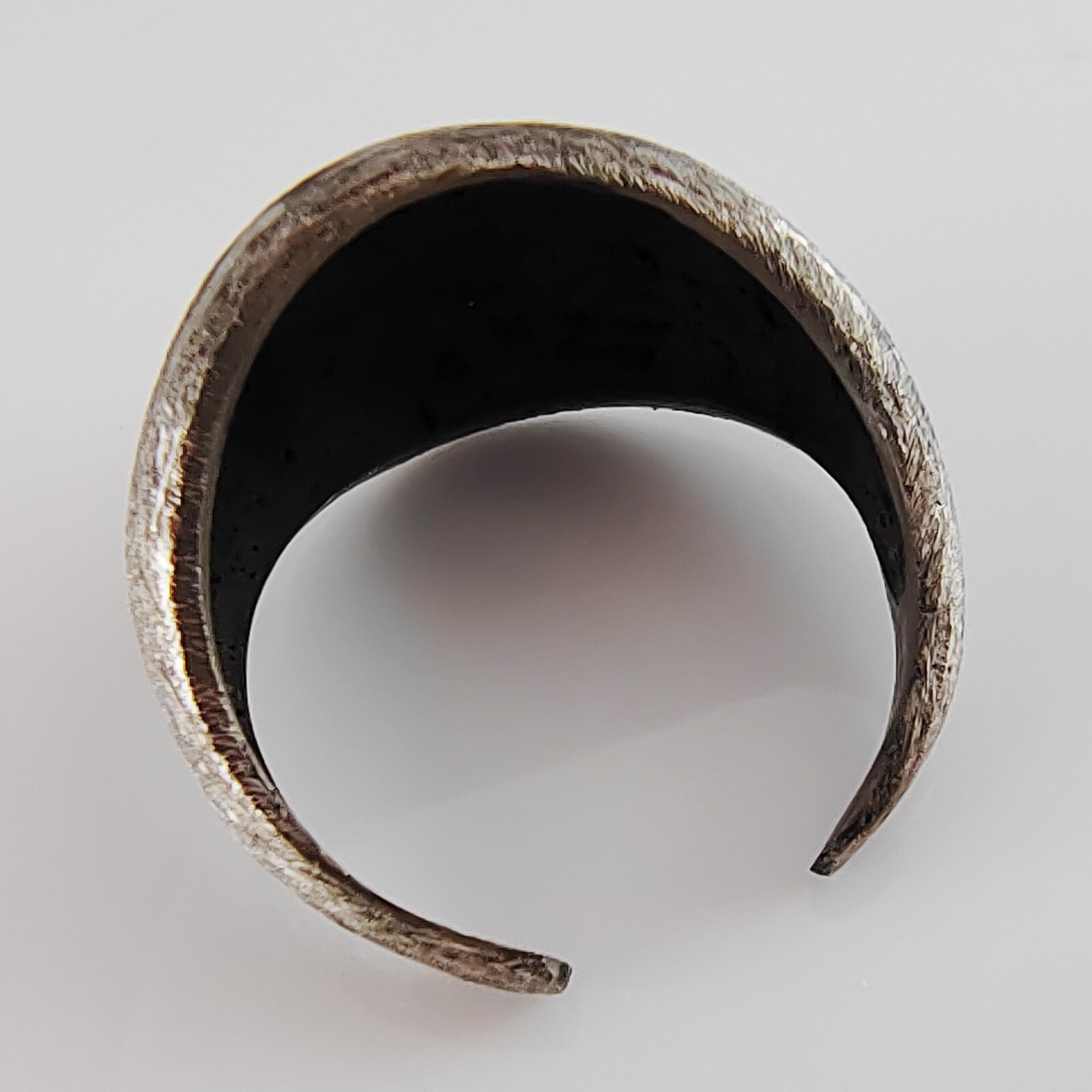 Men Women 925 Silver Brushed Adjustable Ring Vintage Unisex Handcrafted