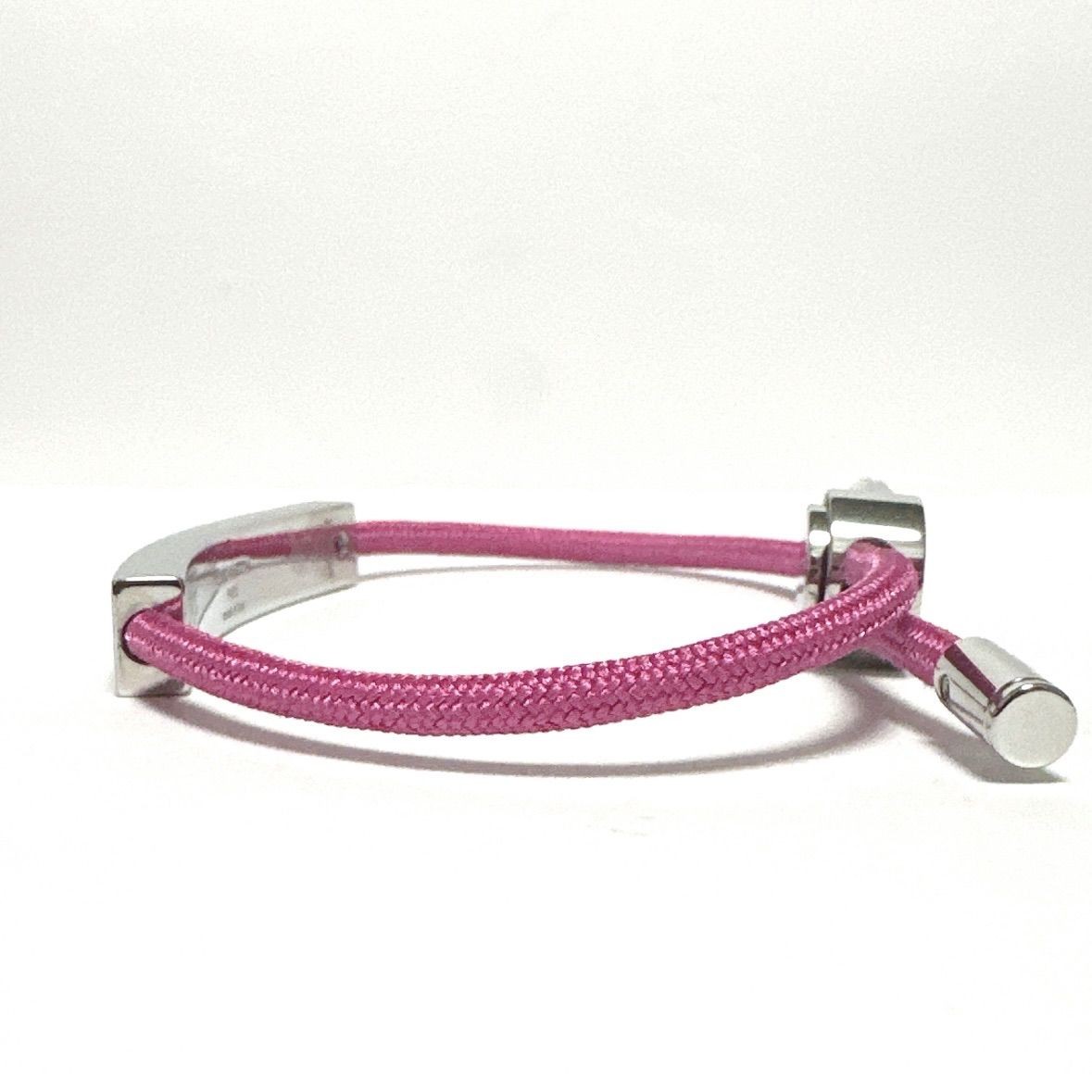 Louis Vuitton Authentic Bracelet LV Space Pink Metal Canvas M00282 DP0221 25.5cm