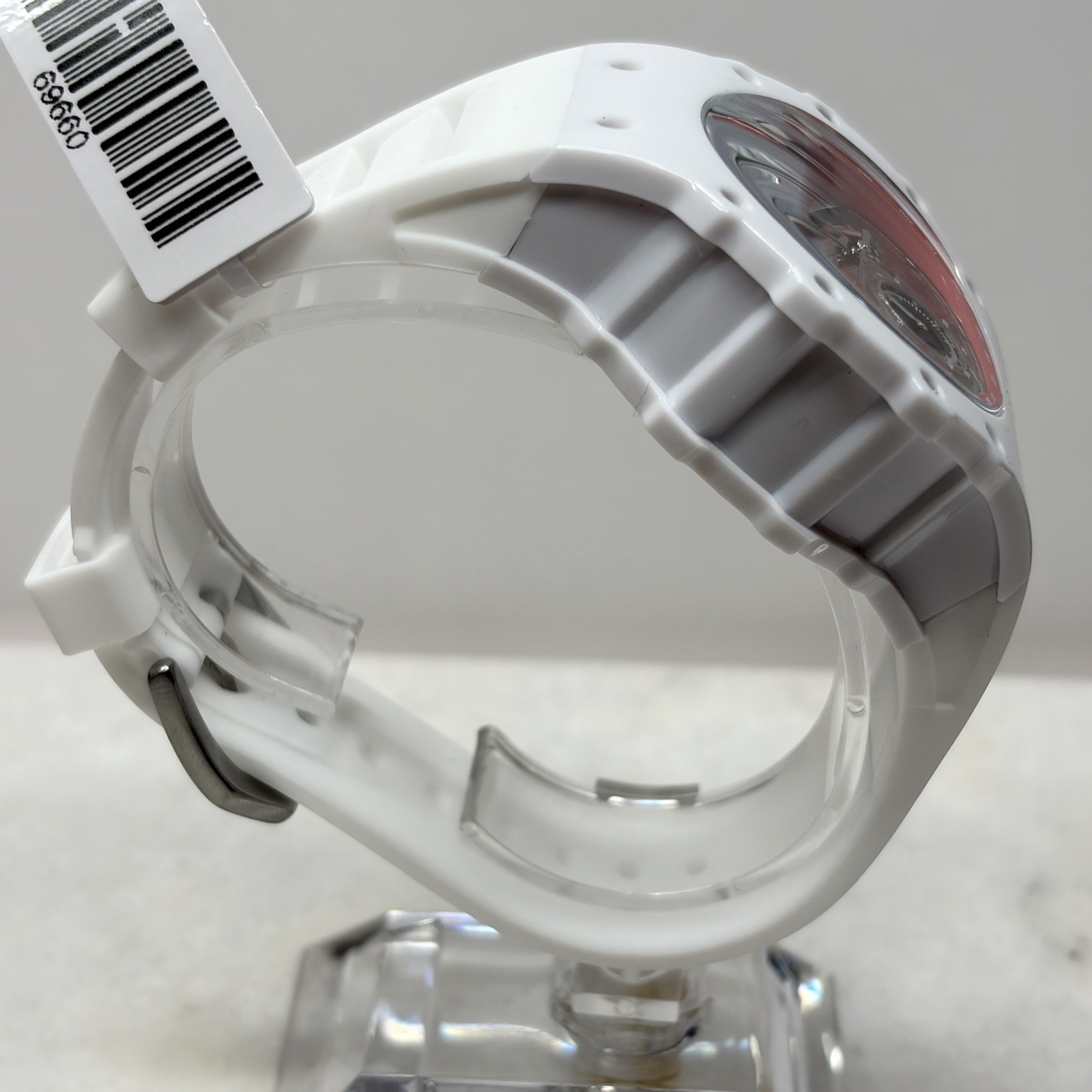 Invicta Racing Men’s Watch 43.5mm White Silicone Silver Dial Quartz New 69660
