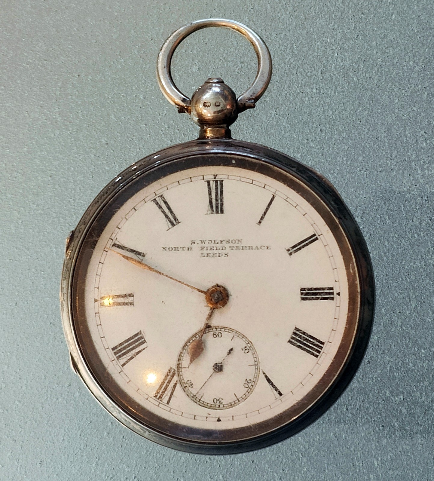 WOLFSON LEEDS POCKET WATCH DIAMETER 5 CM LATE 800 SILVER