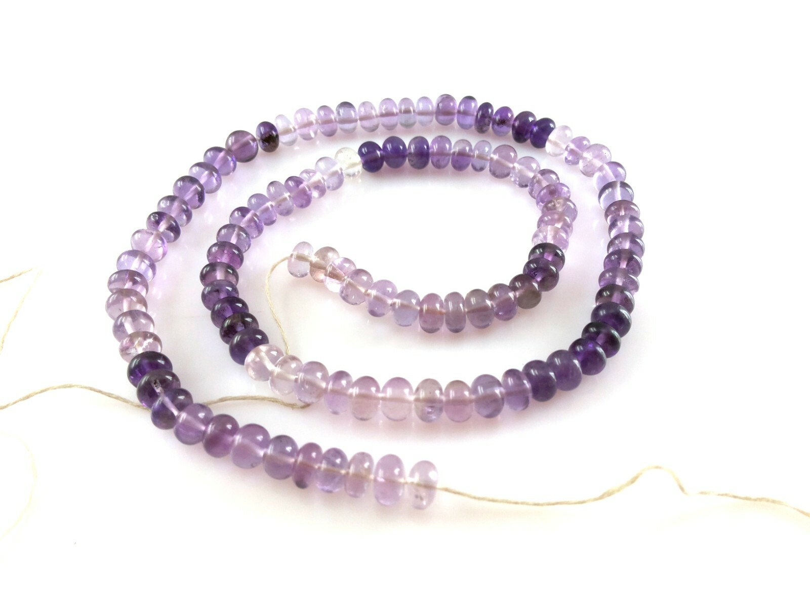 1 Strand Natural Amethyst Shaded Rondelle Smooth 6mm Amethyst Beads 16″inch
