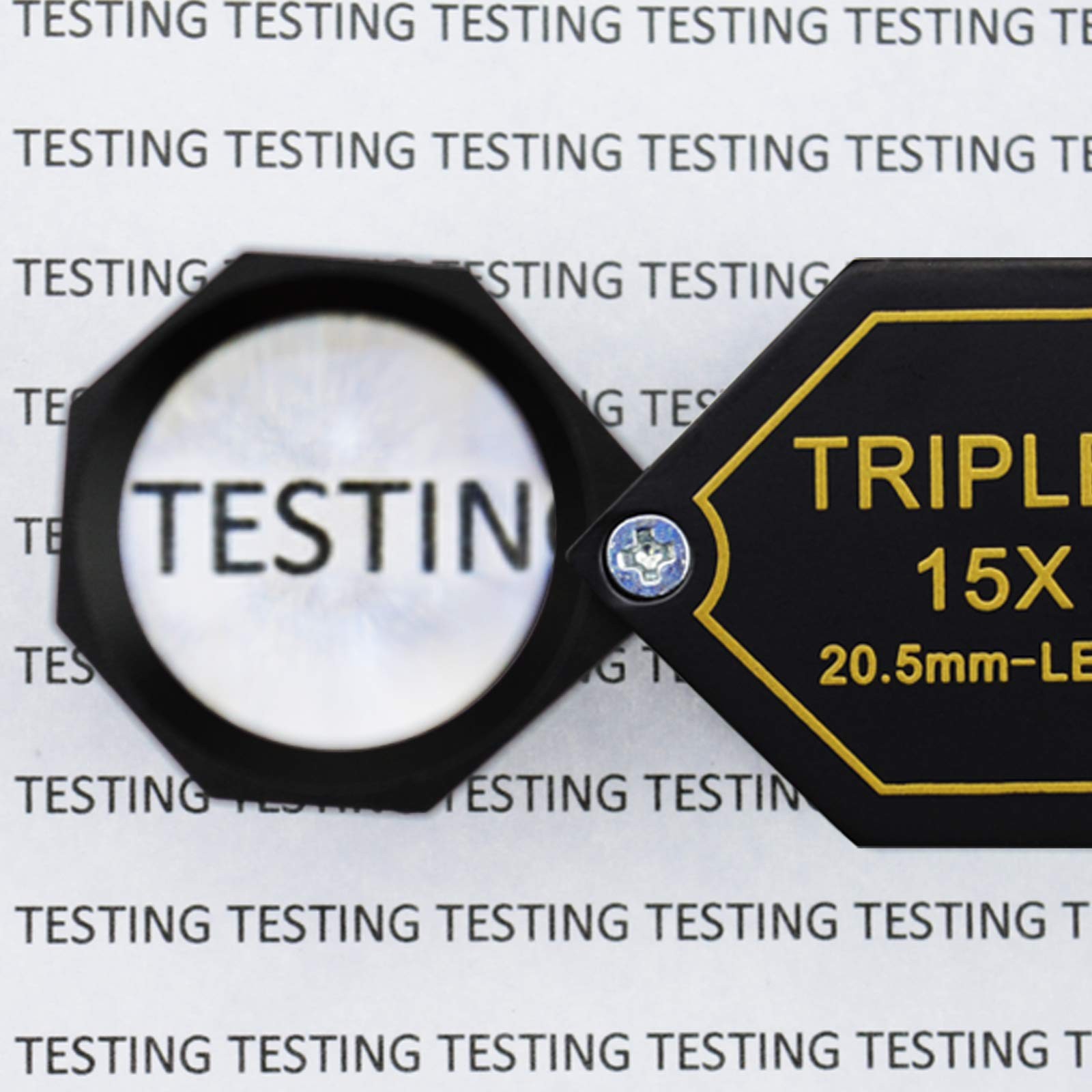 15x Magnifier Jewelry Loupe 20.5mm Triplet Lens Optical Glass Pocket Gem Magn…
