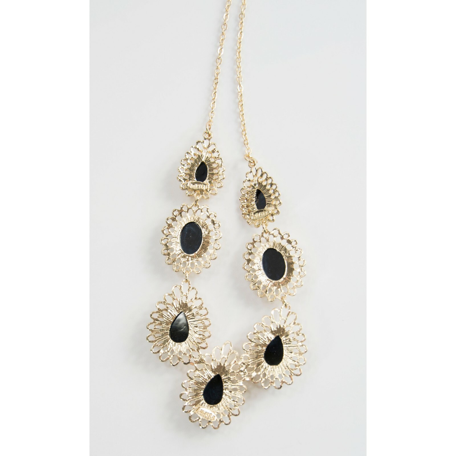 Amrita Singh Lapis Resin Filigree Surf Lodge Gold Tone Necklace NKC 9931 NWT