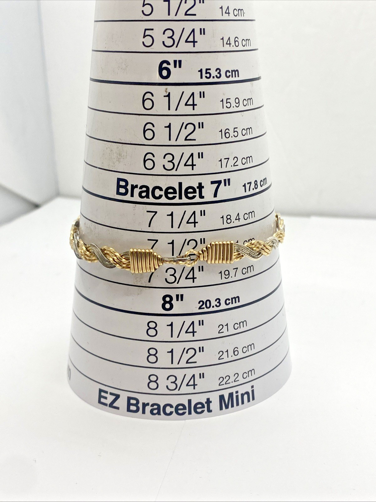 925 Sterling Silver Two Tone Twisted Woven Bangle Bracelet 7.75” (8.8 Grams)