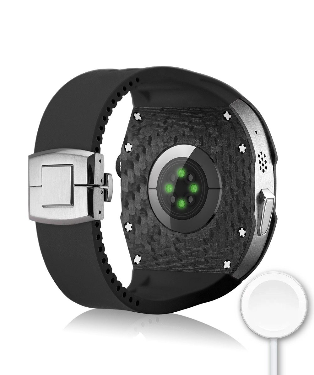 Luxury Titanium Carbon Fiber Case Rubber Band Mod Kit For Apple Watch Ultra 49MM