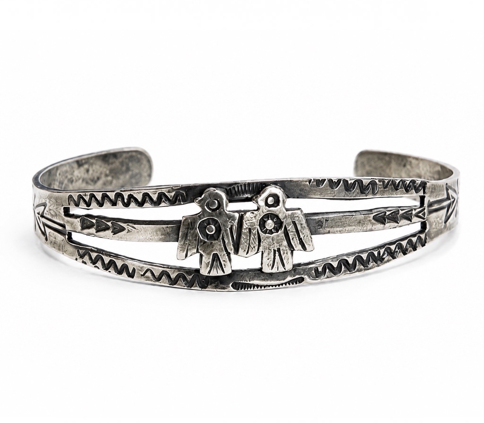 FRED HARVEY ERA Navajo THUNDERBIRD Sterling silver Cuff Bracelet Southwest Small