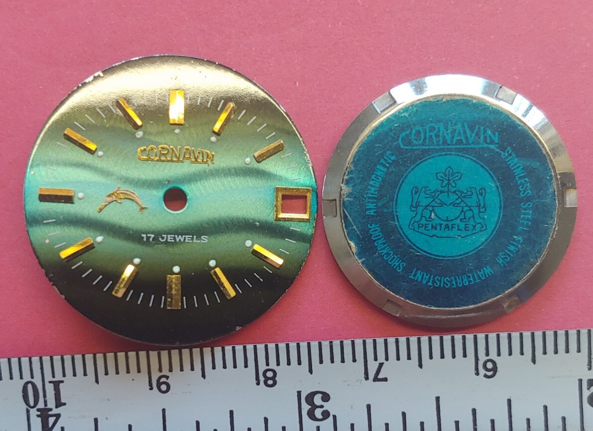 Vintage Cornavin Round, Turquoise Dial and Caseback. 27mm Dial, 22.5mm Caseback