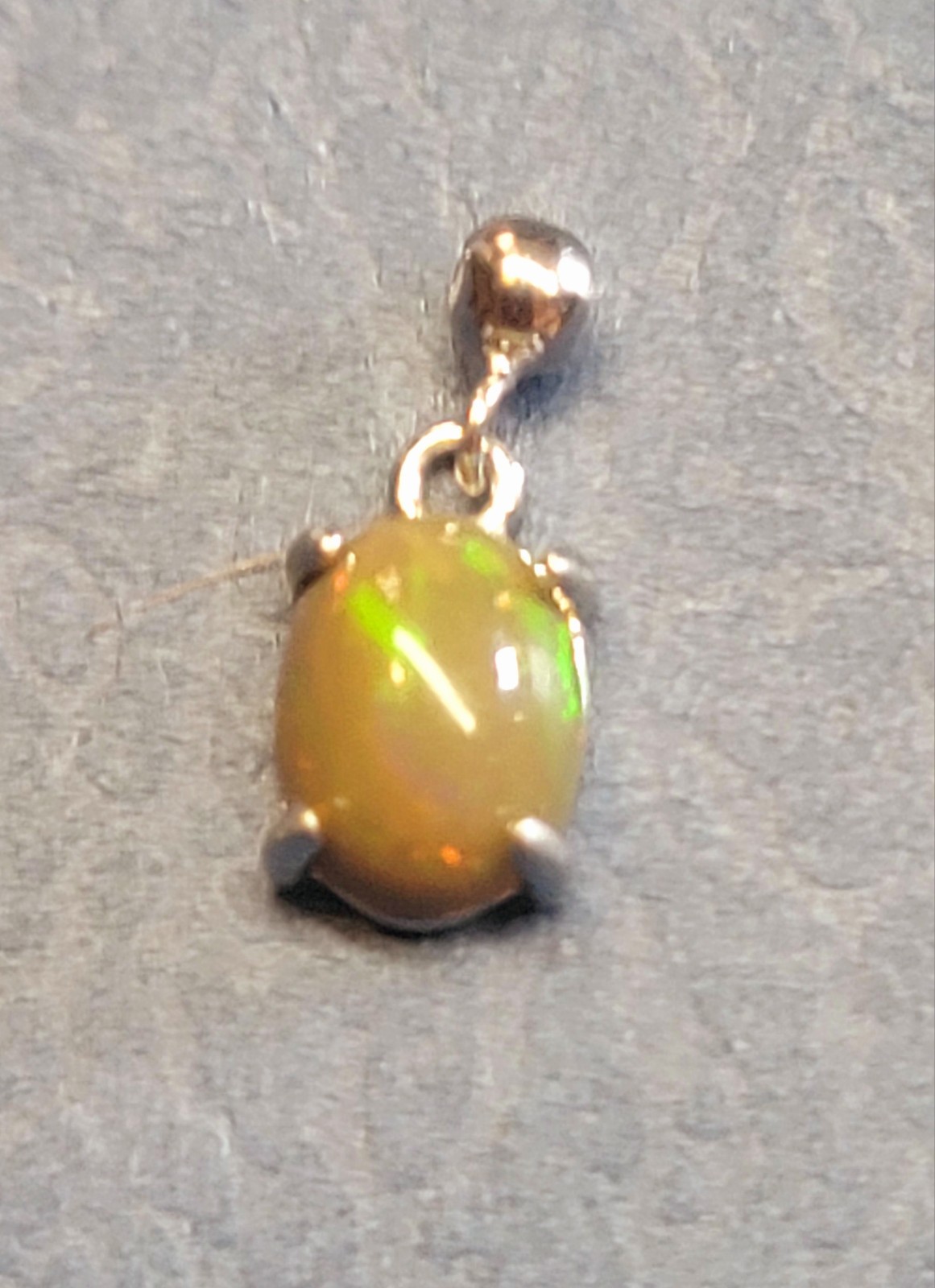 Ethiopian Dark Fire Opal Charm/Pendant 8×6 925 Sterling Silver (SEE DETAILS)