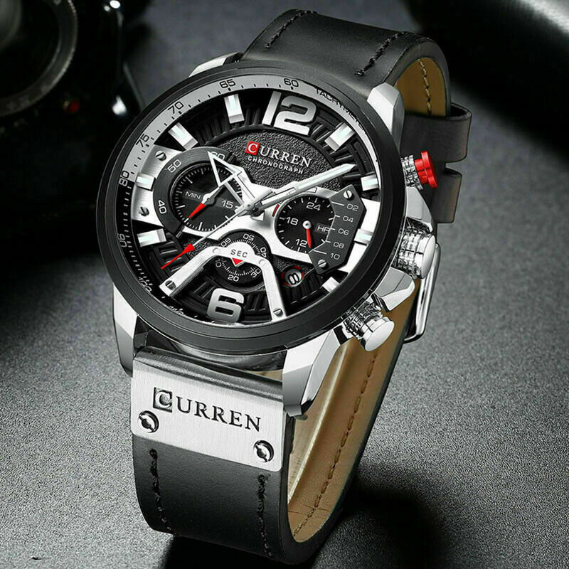 CURREN Casual Sport Watches for Men Top Brand Luxury Military Leather Wristwatch