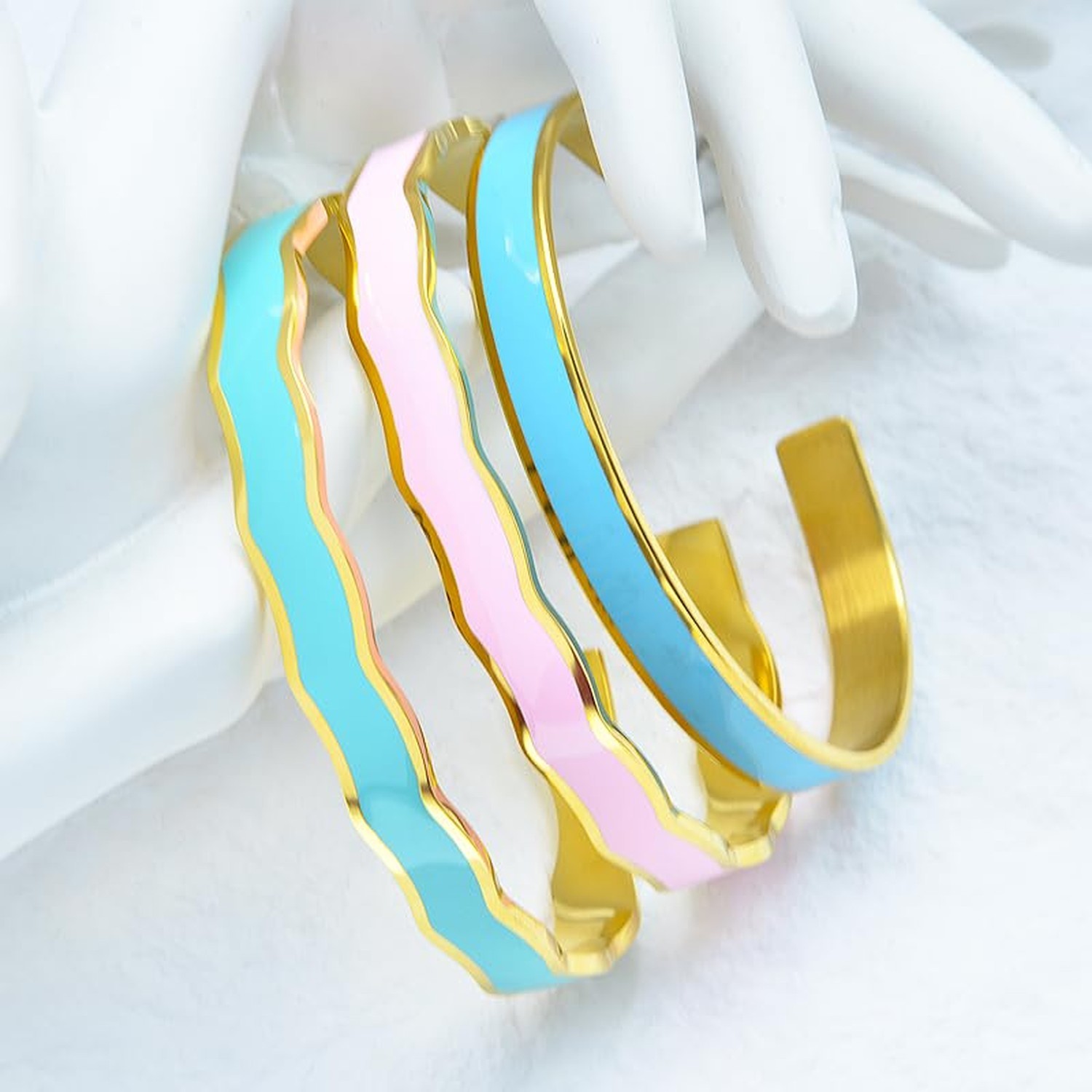 Let Them Motivational Color wave Bracelet For Women, Stainless Steel with Hid…