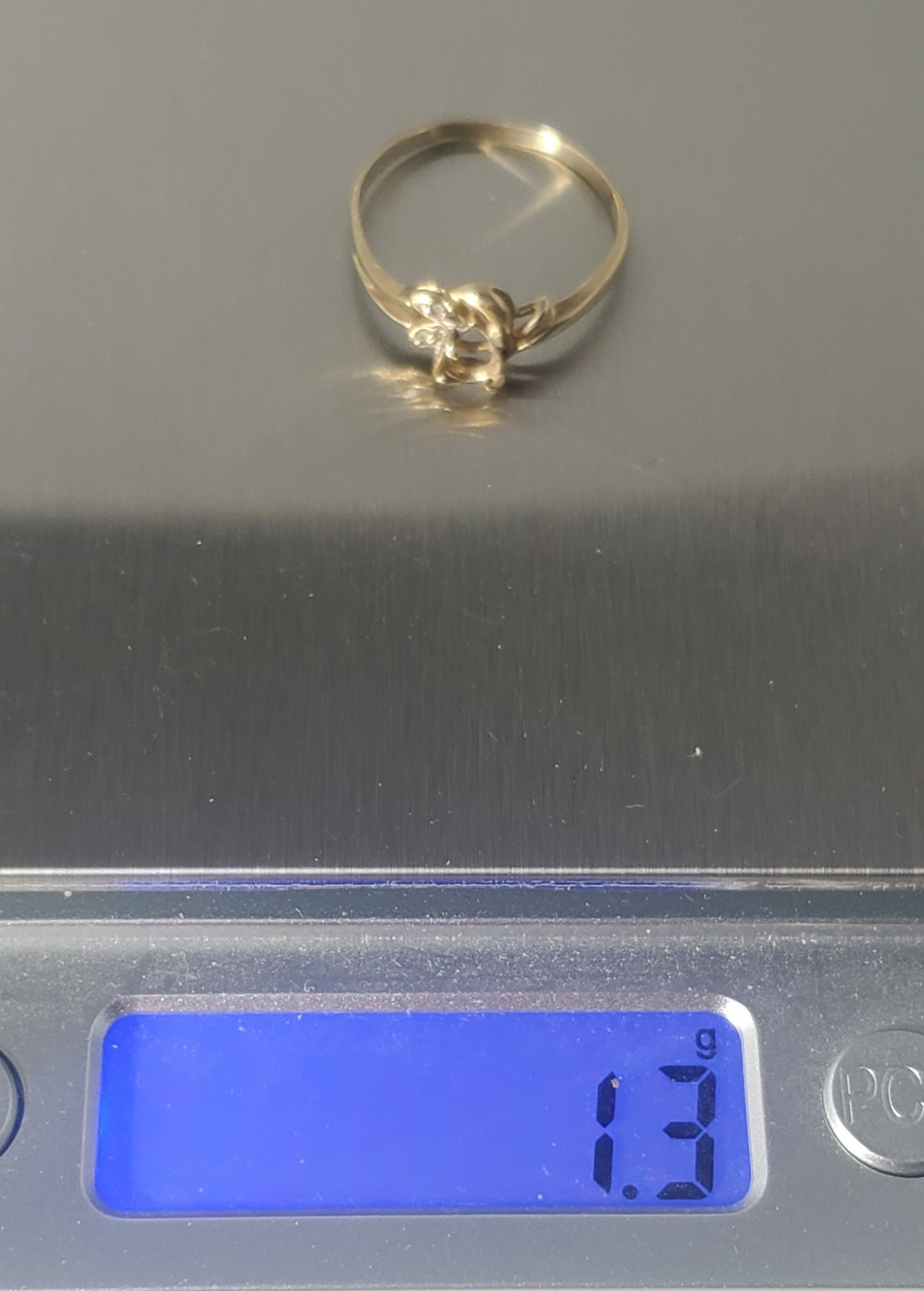 Vintage 10K Yellow Gold Teardrop Ring Setting Lot with Diamonds~ Sz 8