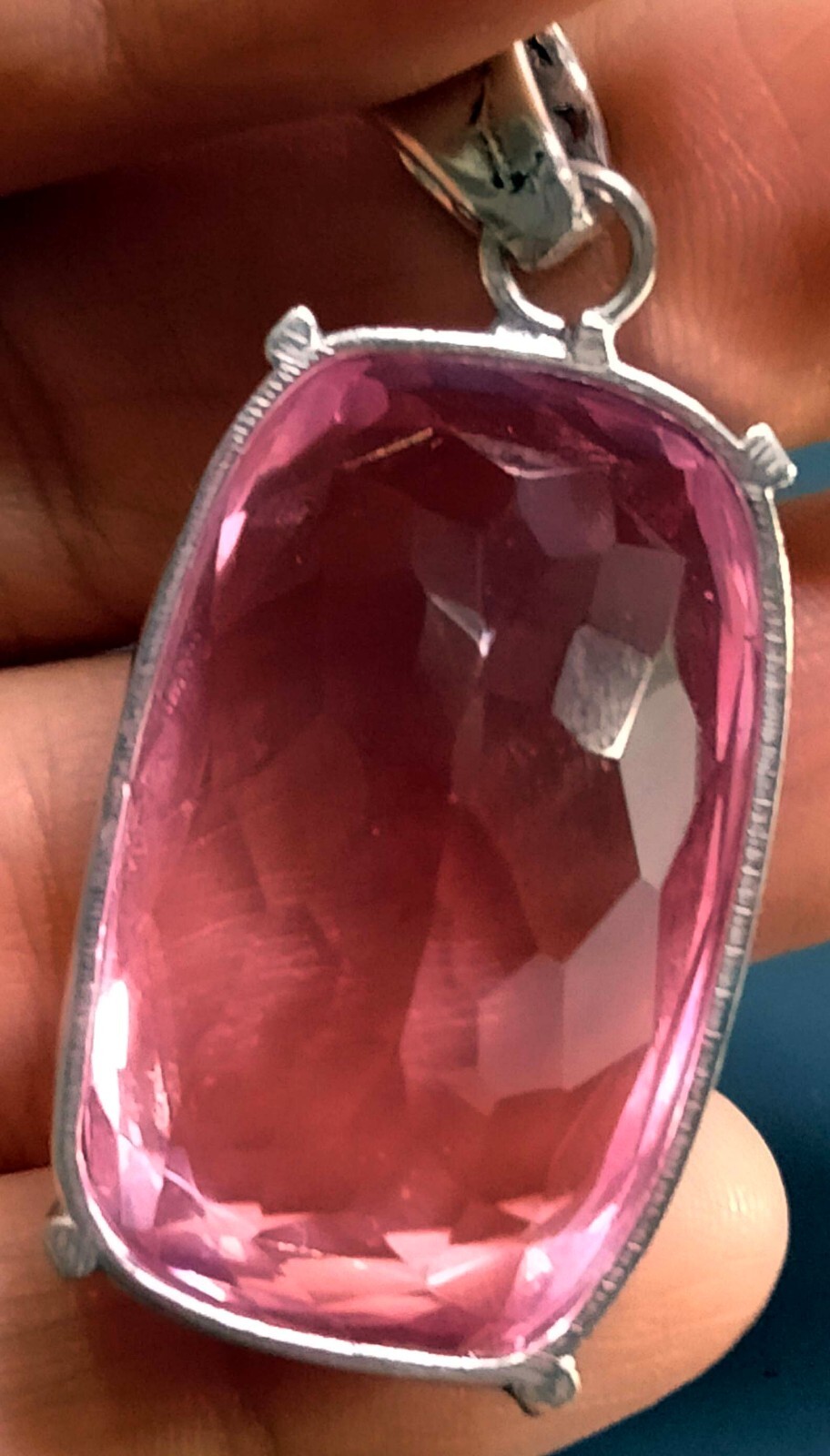 Pendant Pink Topaz Cushion Cut 100.00 Ct EGL Certified Natural Gemstone PD030