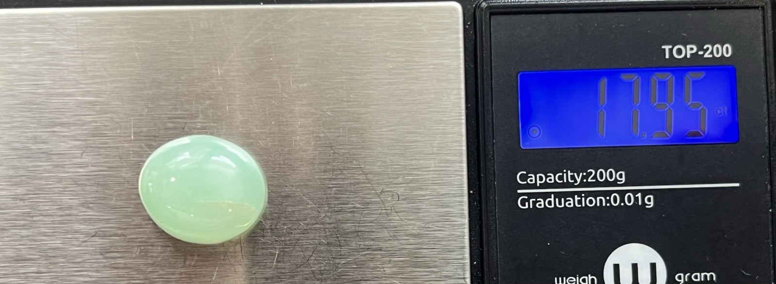 Natural Green Chalcedony Cabochon 17.95 Ct Oval Loose Gemstone Mint Green