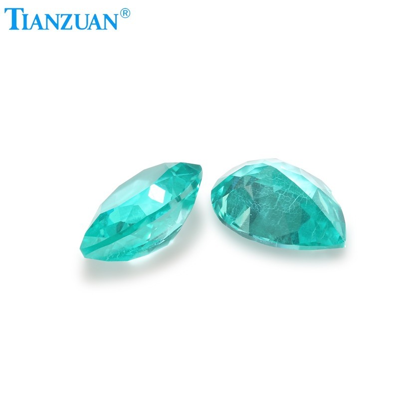 Synthetic YAG Pear Shape Neon Paraiba Color with inclusions loose Gemstones