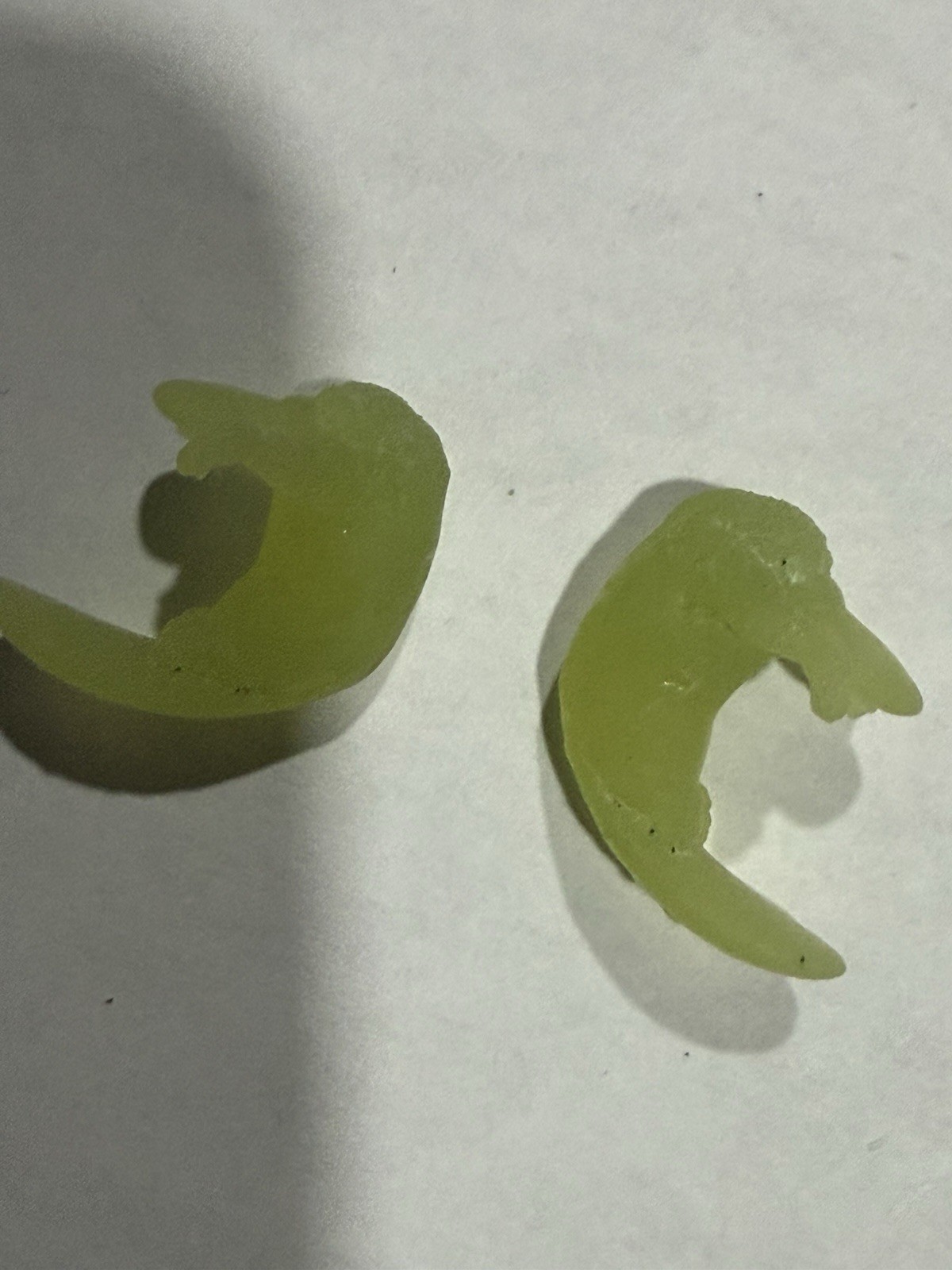00G 10mm Glow in the Dark Platypus Ear Hangers Pair Handmade Body Jewelry Gauges