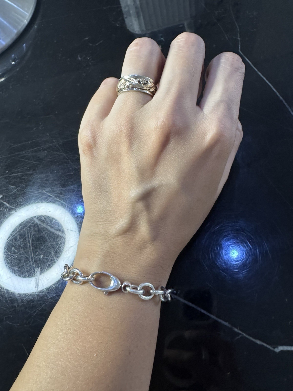 Authentic Gucci Sterling Silver Link Chain Bracelet 7 Inches