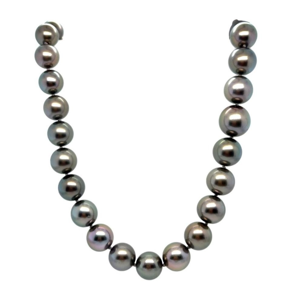 14K White Gold Tahitian Cultured Pearl Necklace