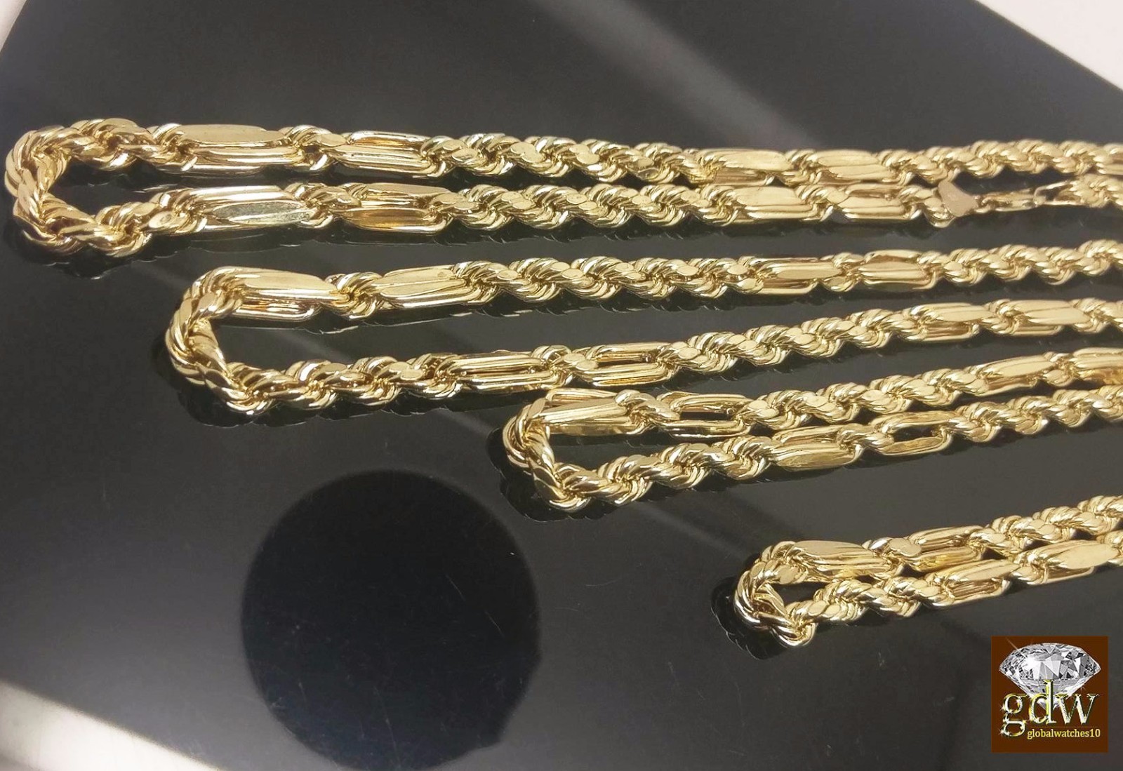 Real 10k Yellow Gold Milano Rope Chain Necklace 6mm 22″ 24″ 26″ 28″ 30″