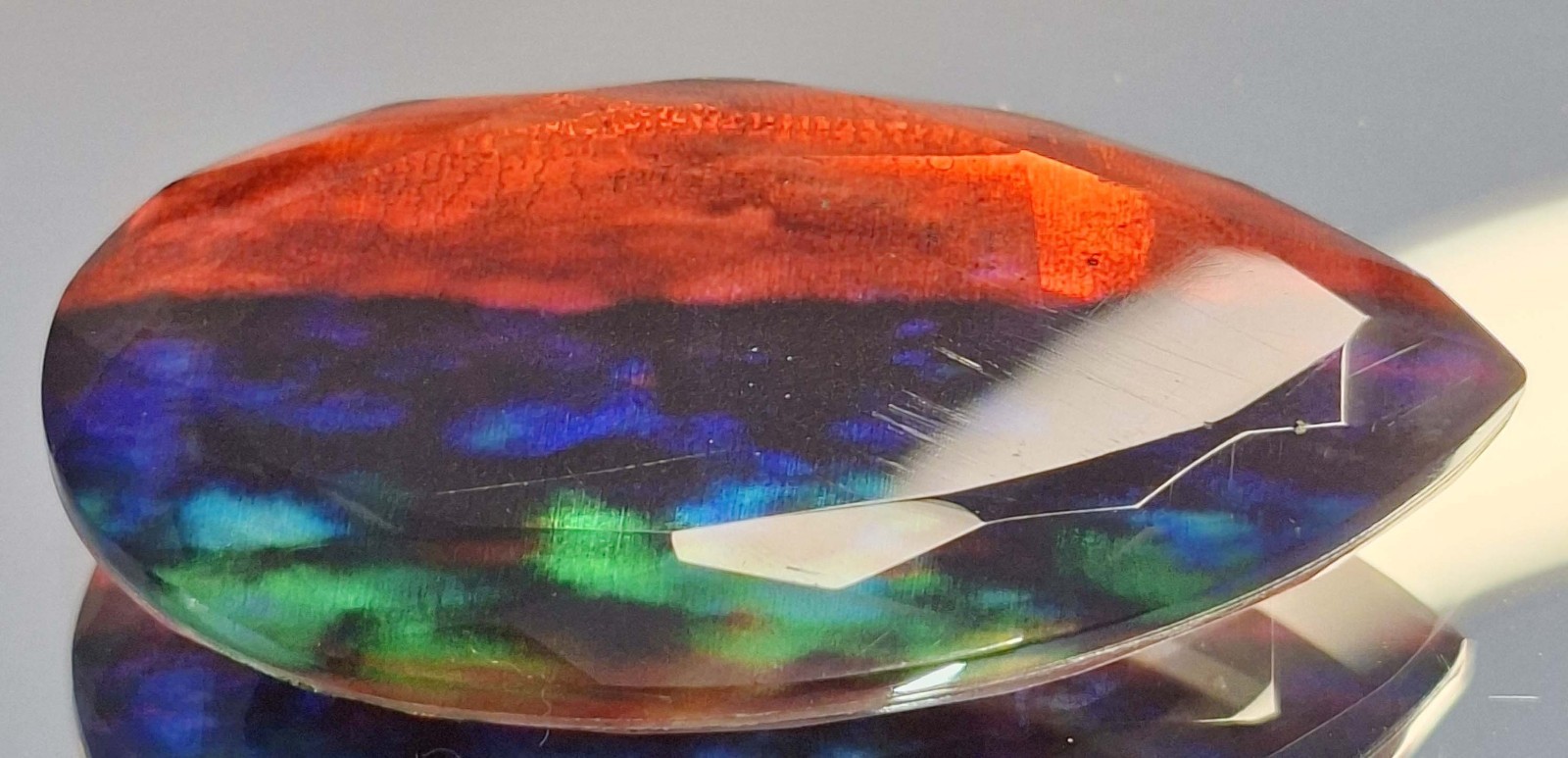58-60 Ct Awesome Doublet Ammolite Pear Cut Natural Loose Gemstone RK1027
