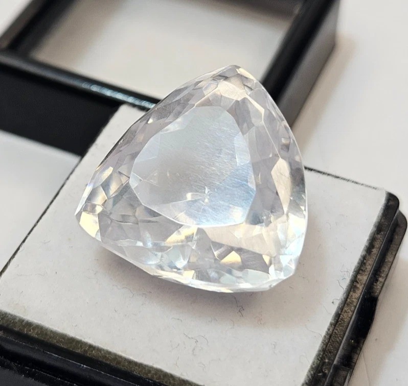 Stunning White Zircon Trillion Cut 45-46 Ct Loose EGL CERTIFIED Gemstone