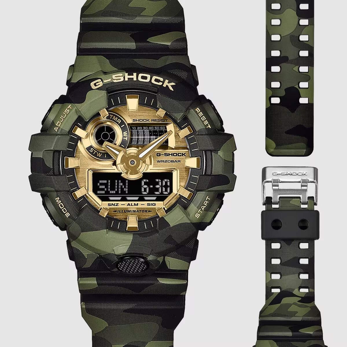 Casio G-Shock GA-700 Series Analog & Digital Gold Dial Watch