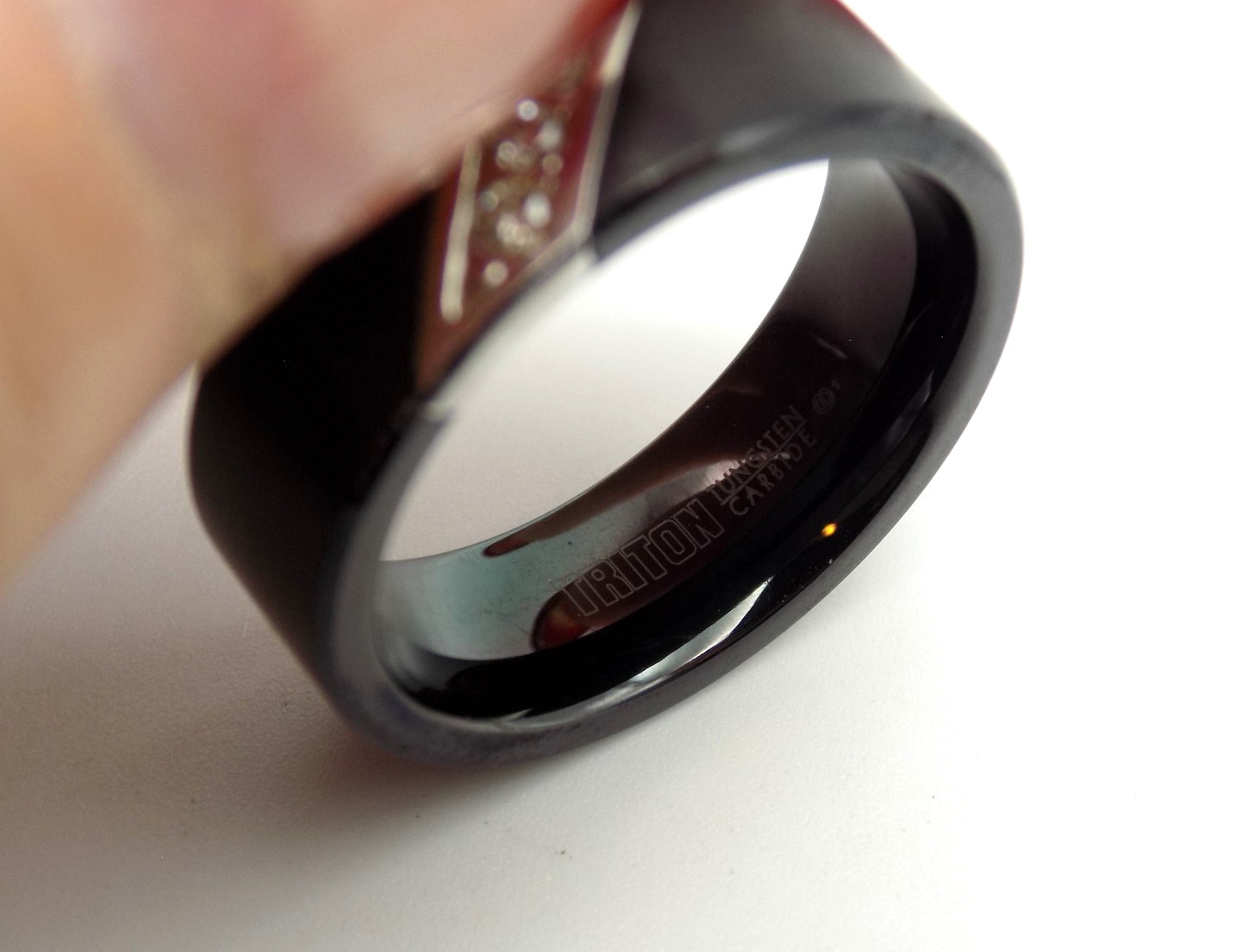 Triton Tungsten Carbide Wedding Band Ring Diamond Sz 10