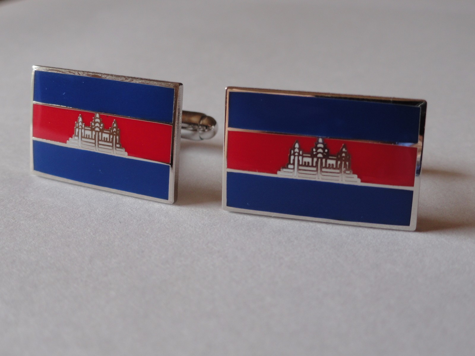 Cambodia Flag Cufflinks–Cambodian Asian Southeast Asia Phnom Penh