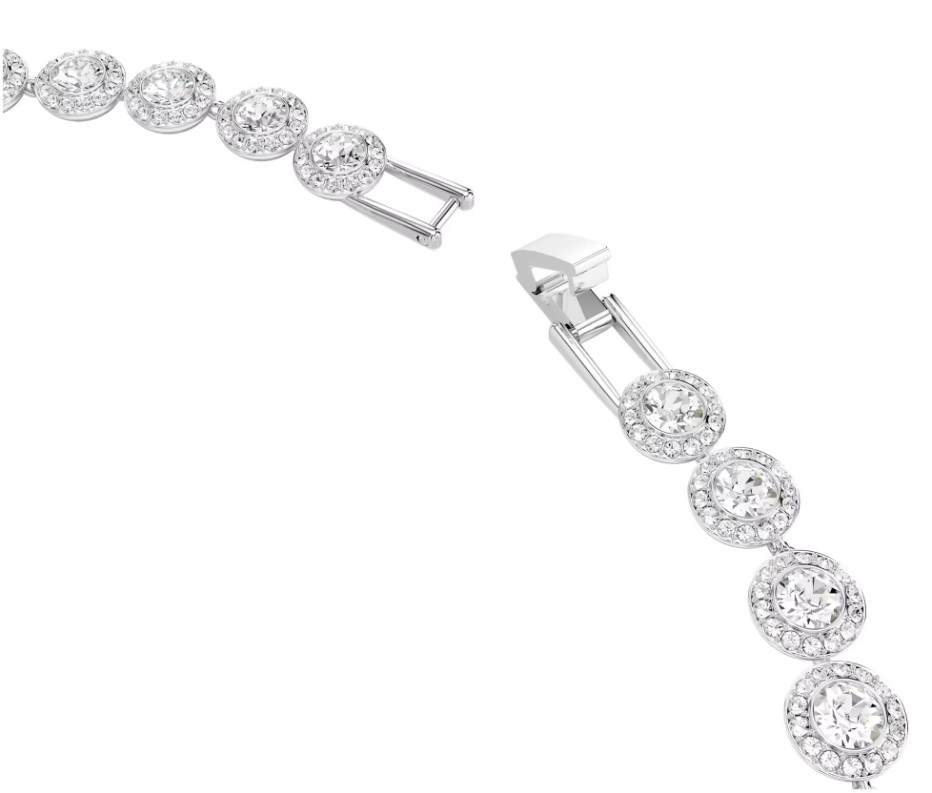 Swarovski Una Angelic necklace Round cut, Medium, White, Rhodium plated
