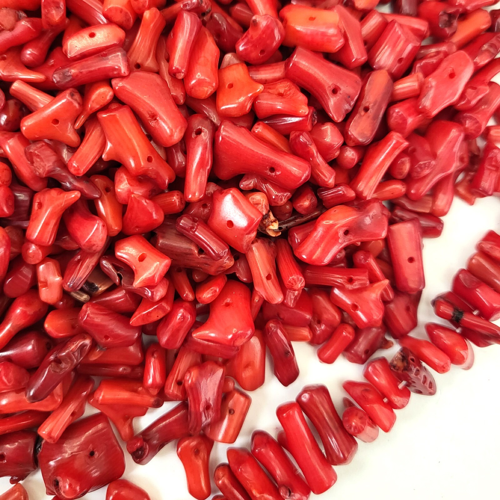 Red Coral Bamboo Small Branch Stick Loose Spacer Beads 1/2 LB Jewelry 6-15mm