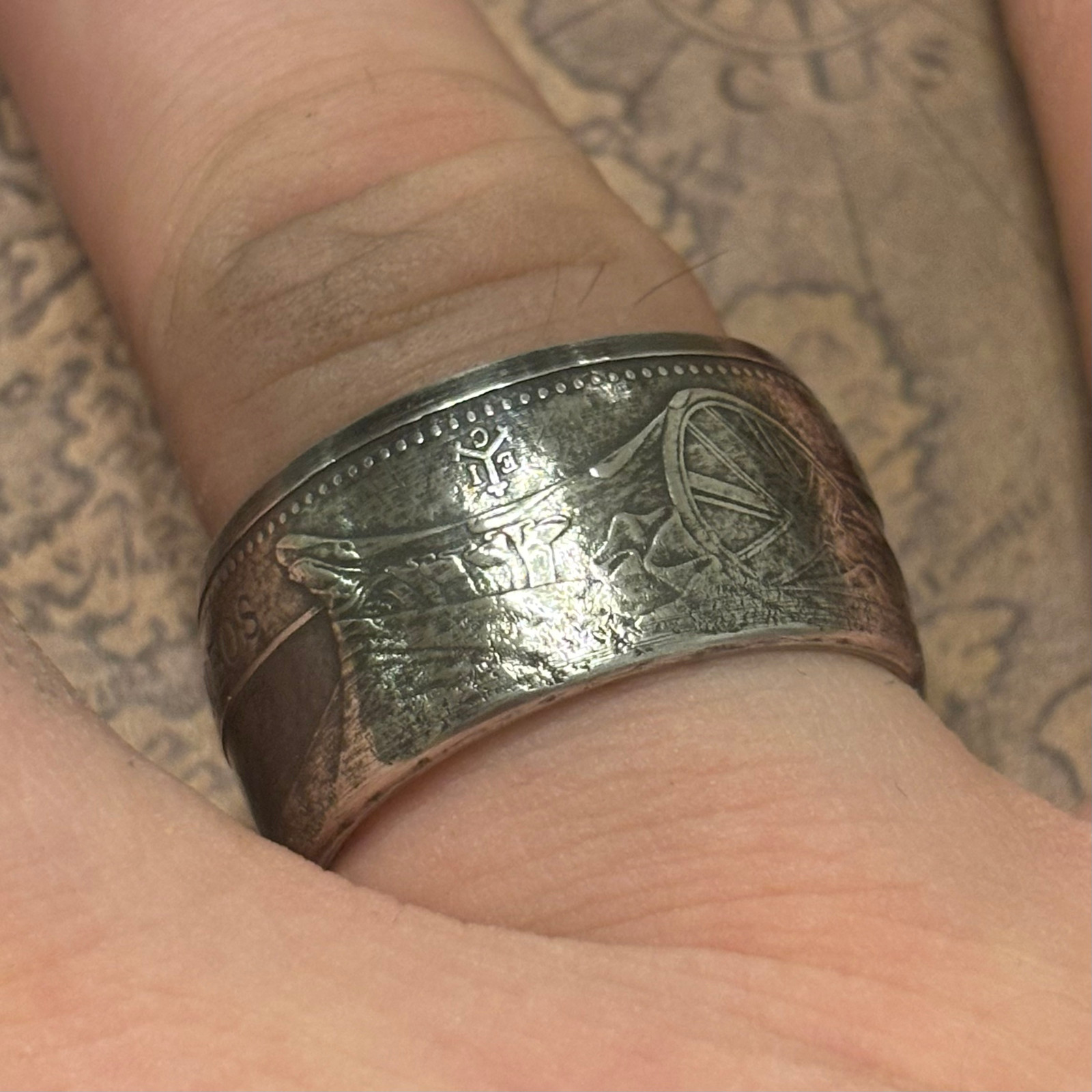 EXCLUSIVE GIANT PURE SILVER St. Helena Britannia 1.25 TOz COIN RING SIZE 9-13 UK