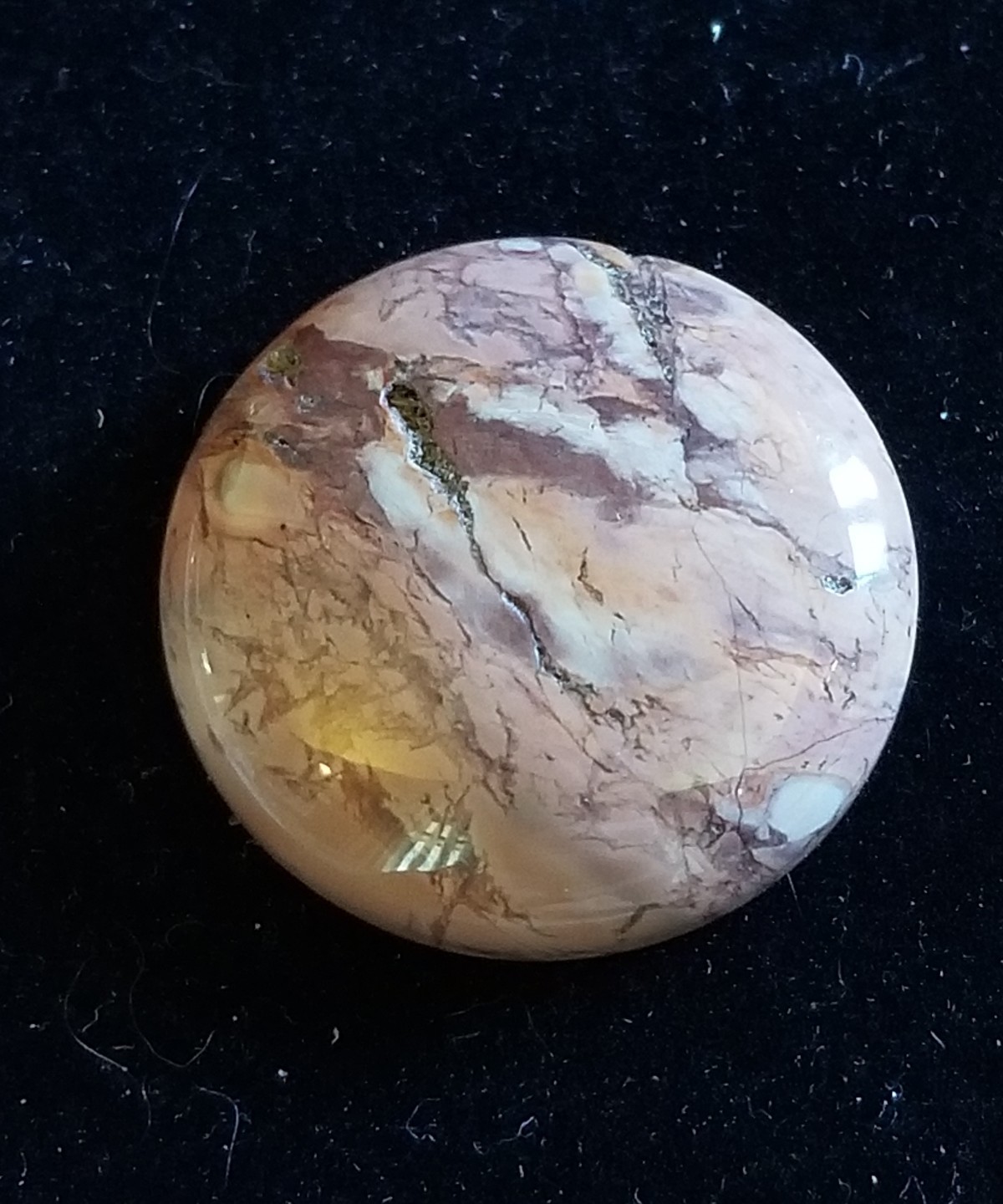 Charming Unique Natural Brown Rhyolite Round Cab Cabochon 26*7mm A705