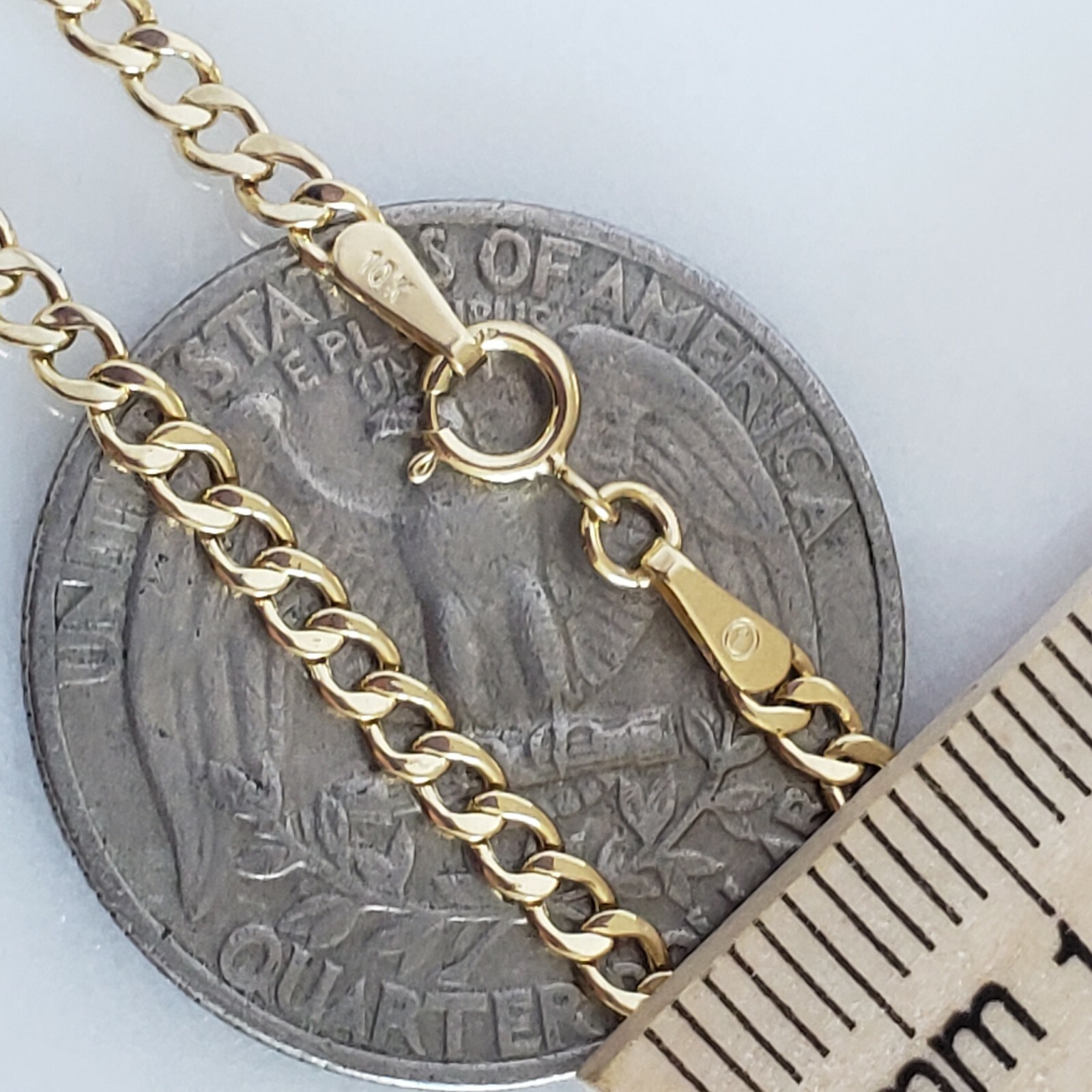 Real 10k yellow gold miami cuban anklet 10 inches long 2 mm