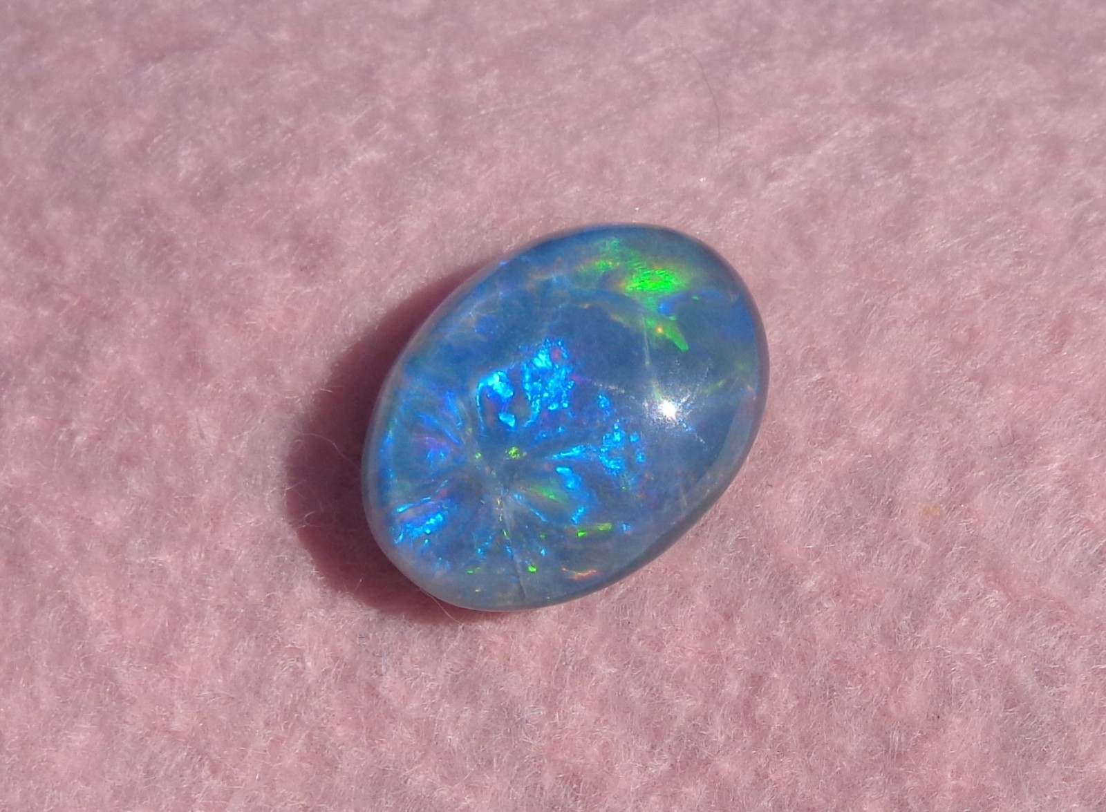 Spencer Idaho Opal Triplet 15X20mm with a Blazing Green Fire in a Galaxy Pattern