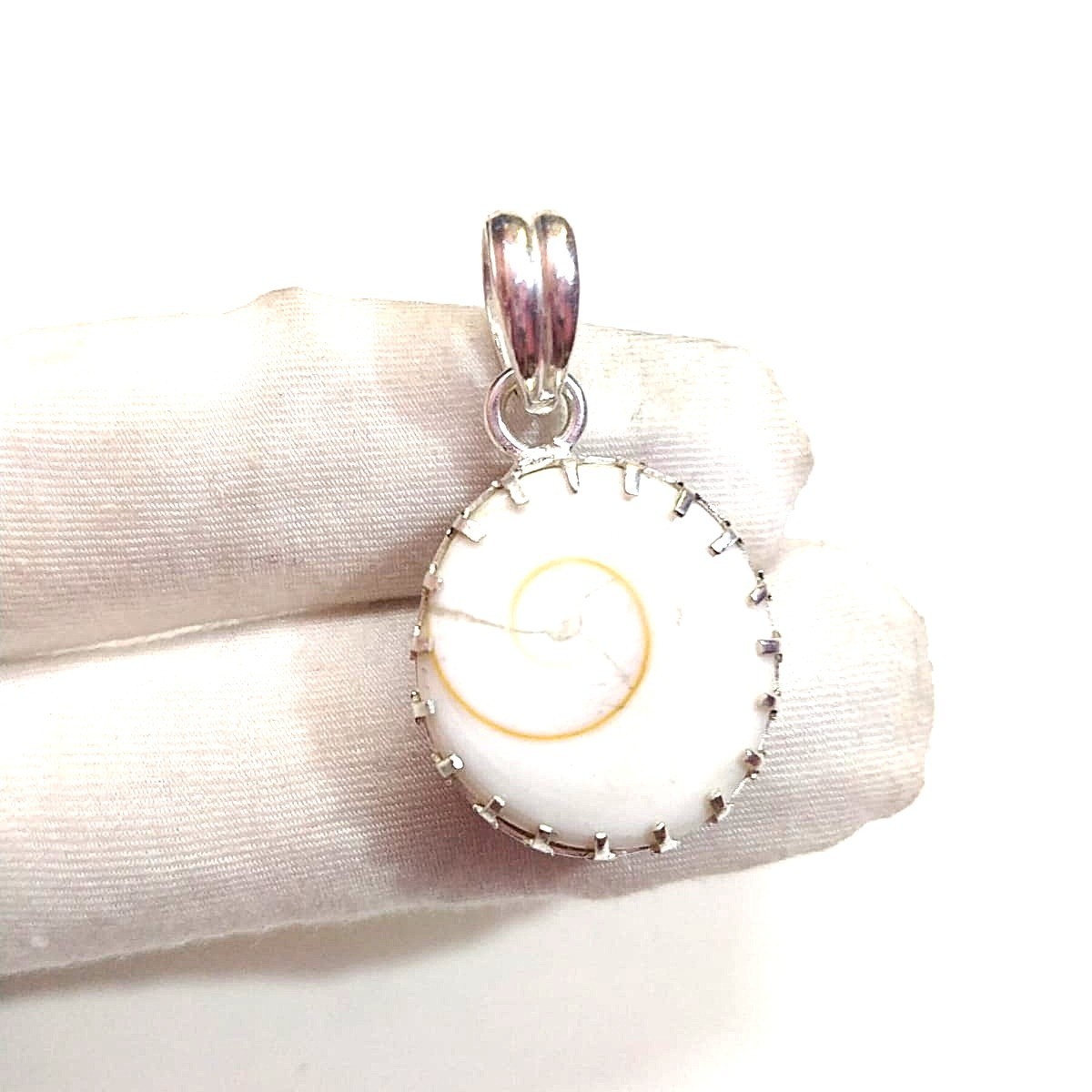 Shiva Eye Shell Gemstone Handmade 925 Sterling Silver Jewelry Pendant Sz-2.5″