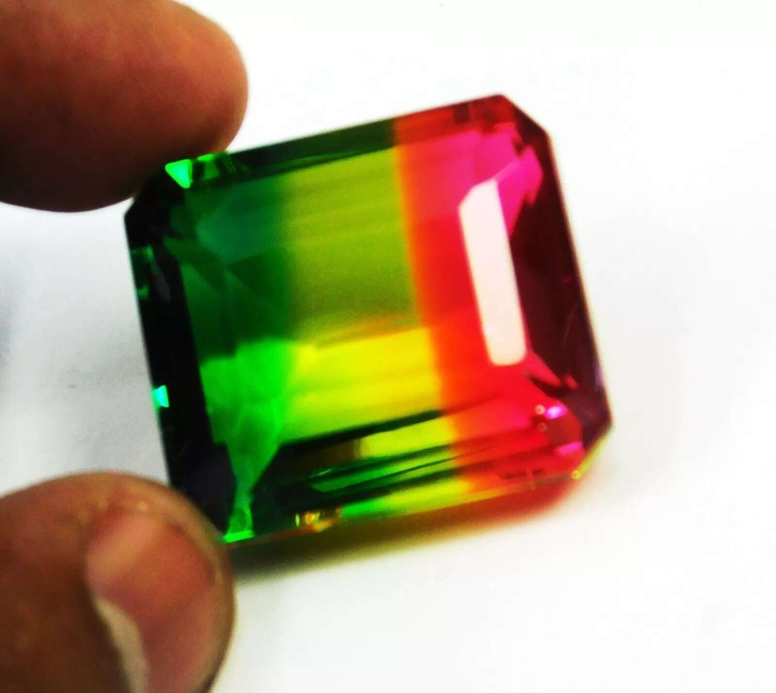 Watermelon Tourmaline Emerald Top Quality 76-78 Ct Natural Certified Gemstone