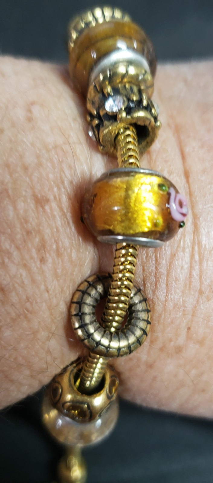 Lovita? Slide Charm Bracelet Gold Toned Metal Jewelry