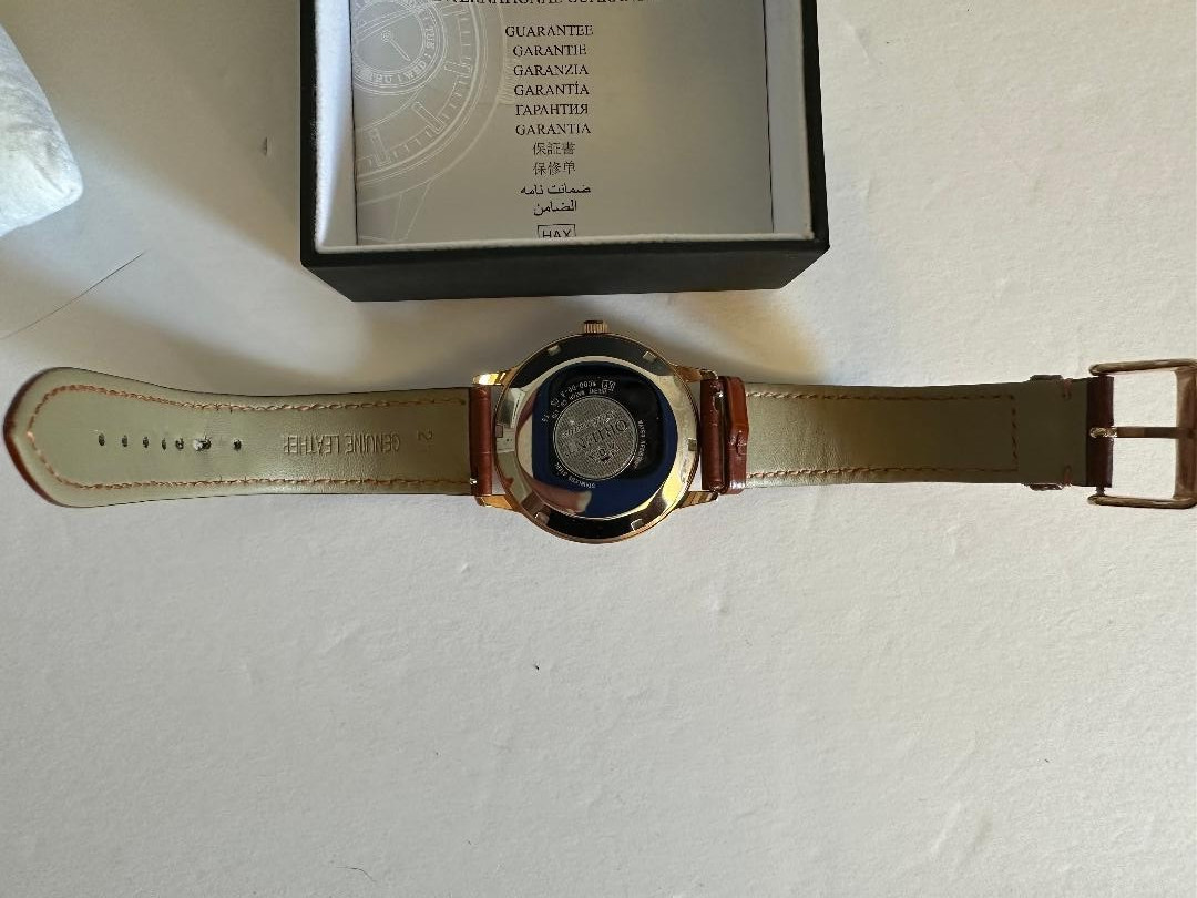 Orient Bambino FAC00002W0 Automatic Watch Gold Case Box Papers Excellent