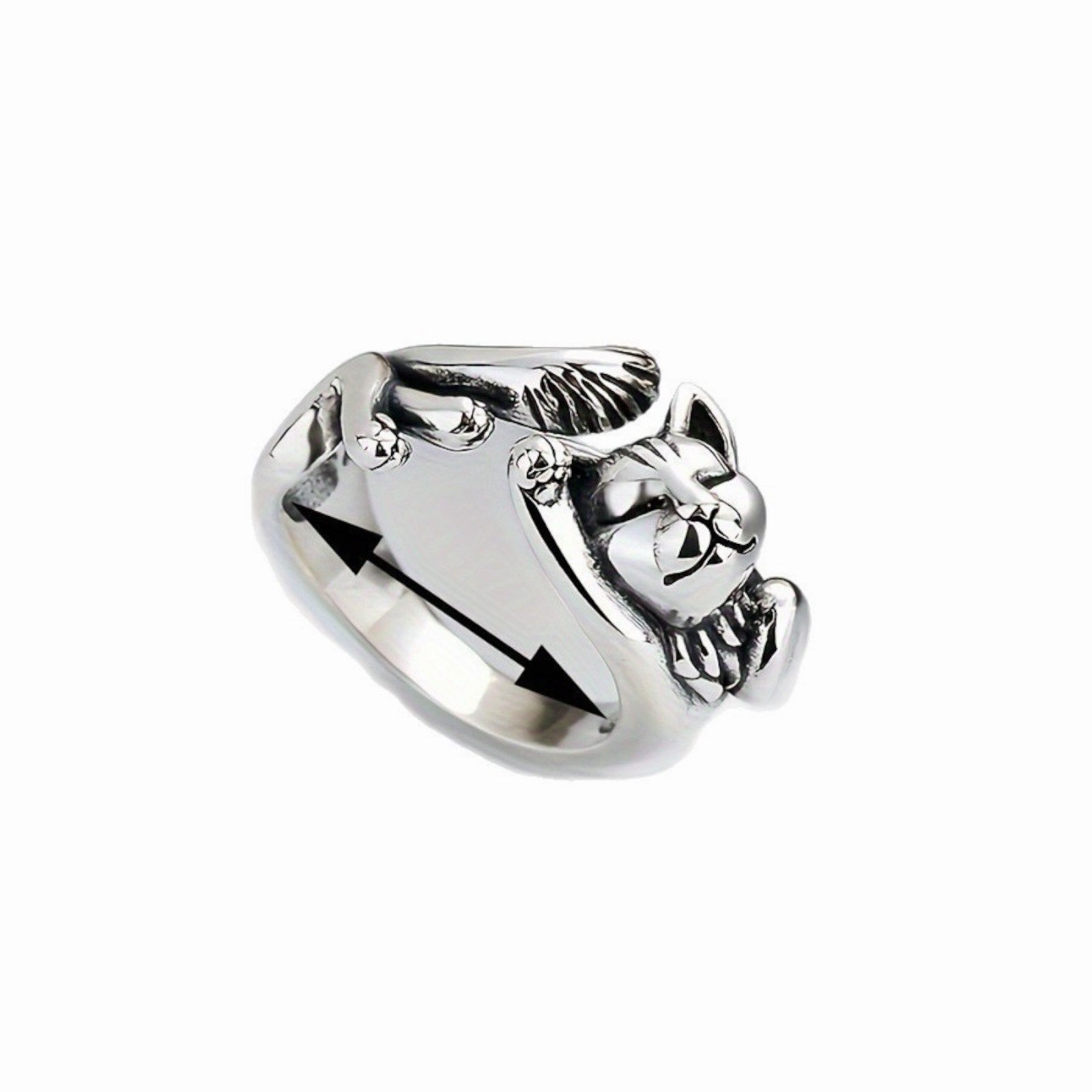 Cat Shaped 925 Silver Plated Ring for Women Party Jewelry US Size 5-11. A88