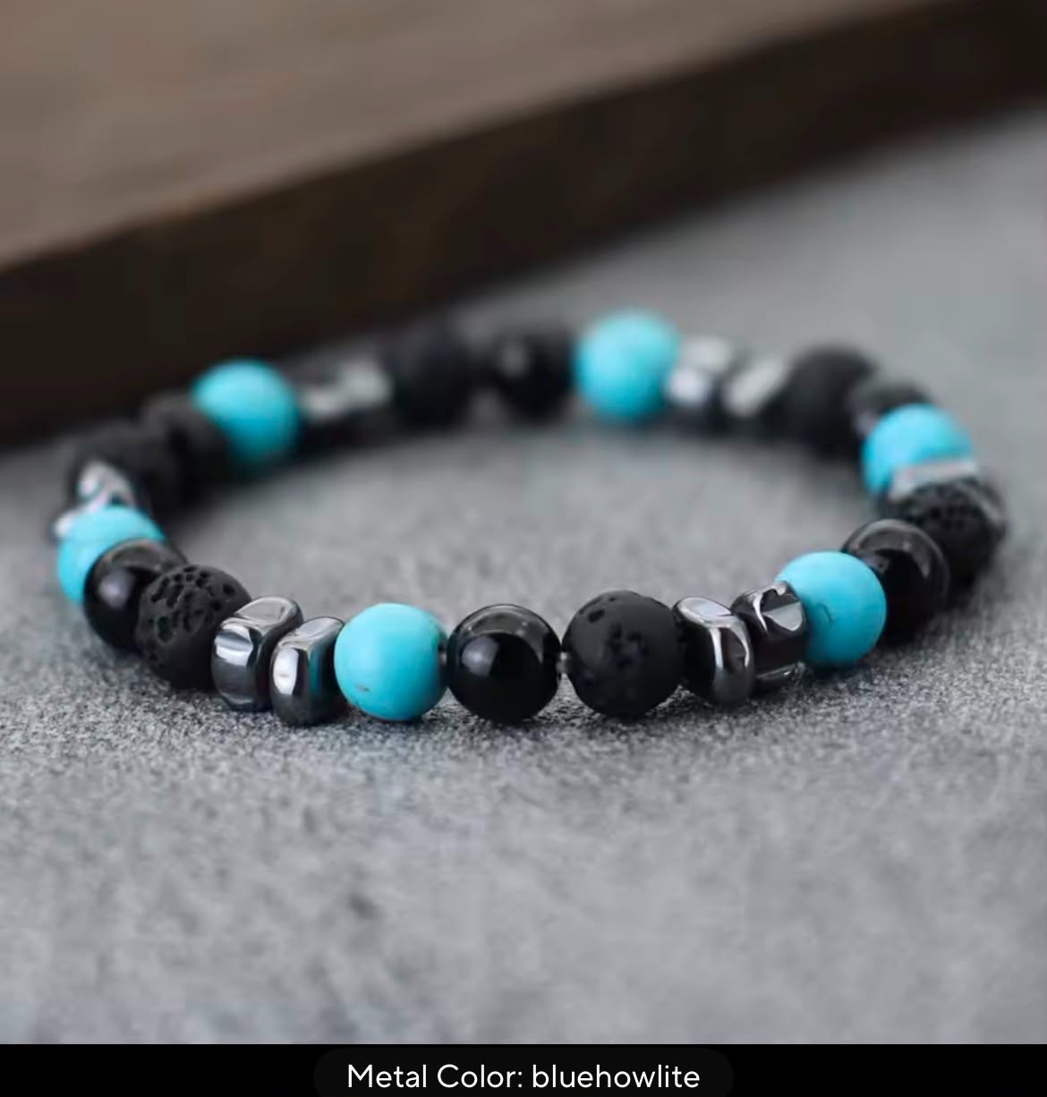 Irregular Hematite Tiger Eye Lava Stone Bracelet Men Healing Yoga Men Women