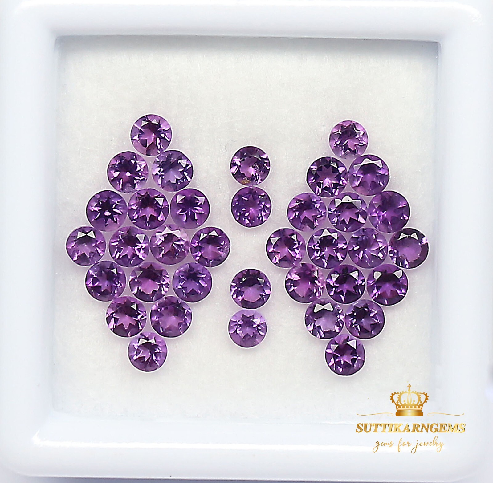 3 MM Natural Purple Amethyst Round Cut Loose Gemstone Lot , Natural Gemstones