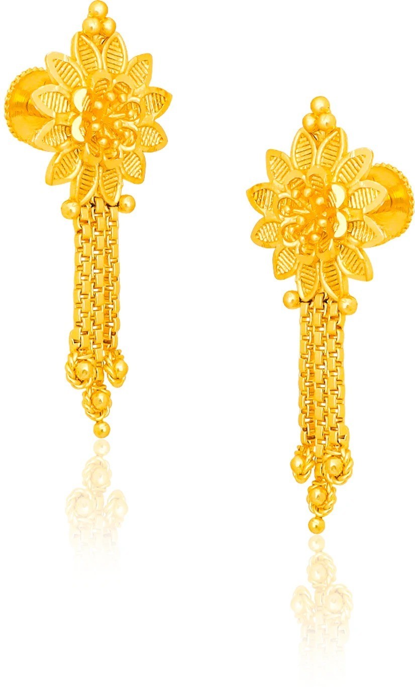 Traditional Micron Plated South Screw Back Stud Earring For Girls Brass Drops