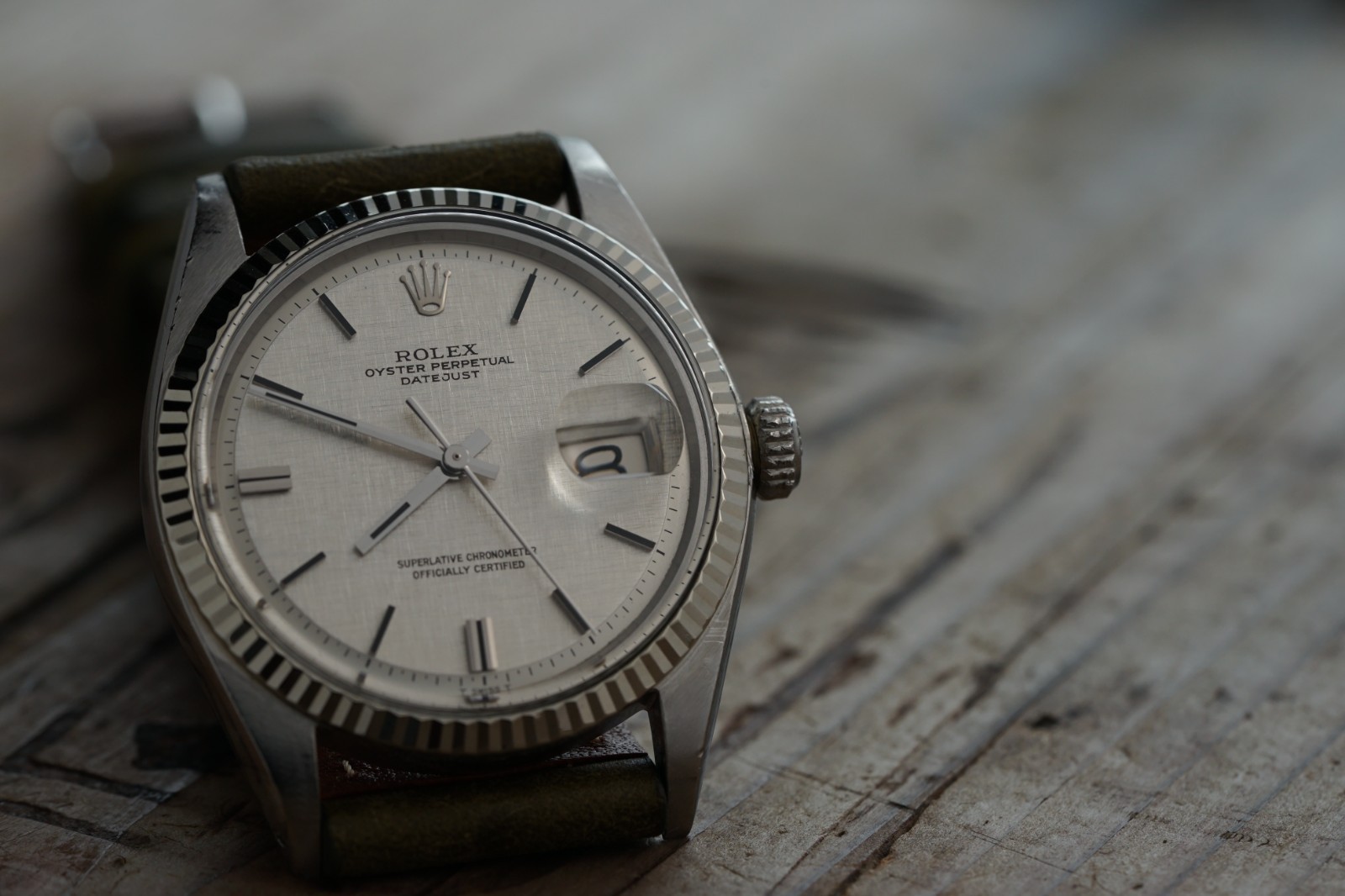 c1970 Serviced ROLEX Vintage DateJust 1601 Linen Dial 36mm cal.1570 #1586
