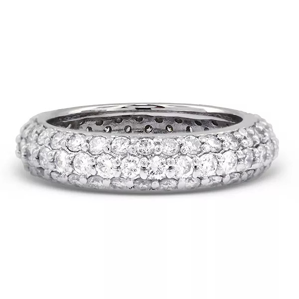 Eternity Wedding Ring Solid 14K Gold 0.90 Carat Round Lab-Grown Diamond E VVS2