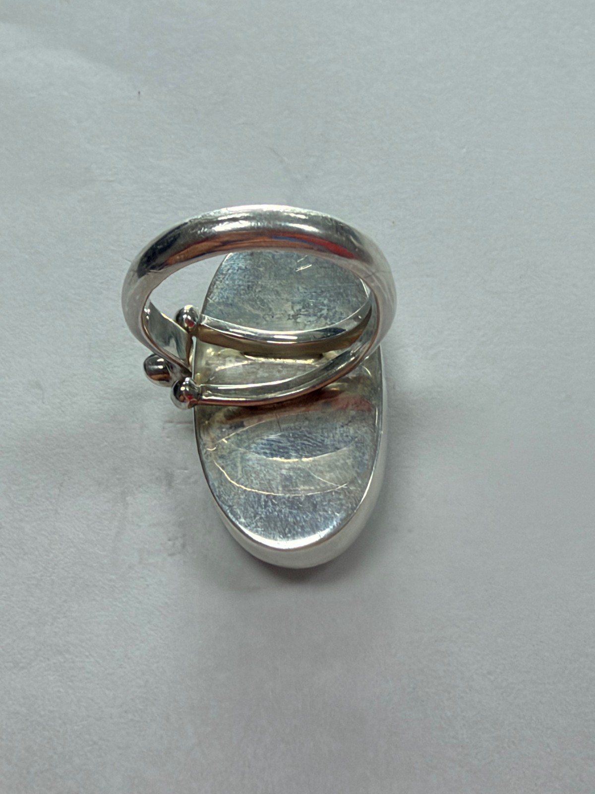 Sajen Sterling Silver Cocktail Ring (Size 9.5) with Agate Stone [076DUW]